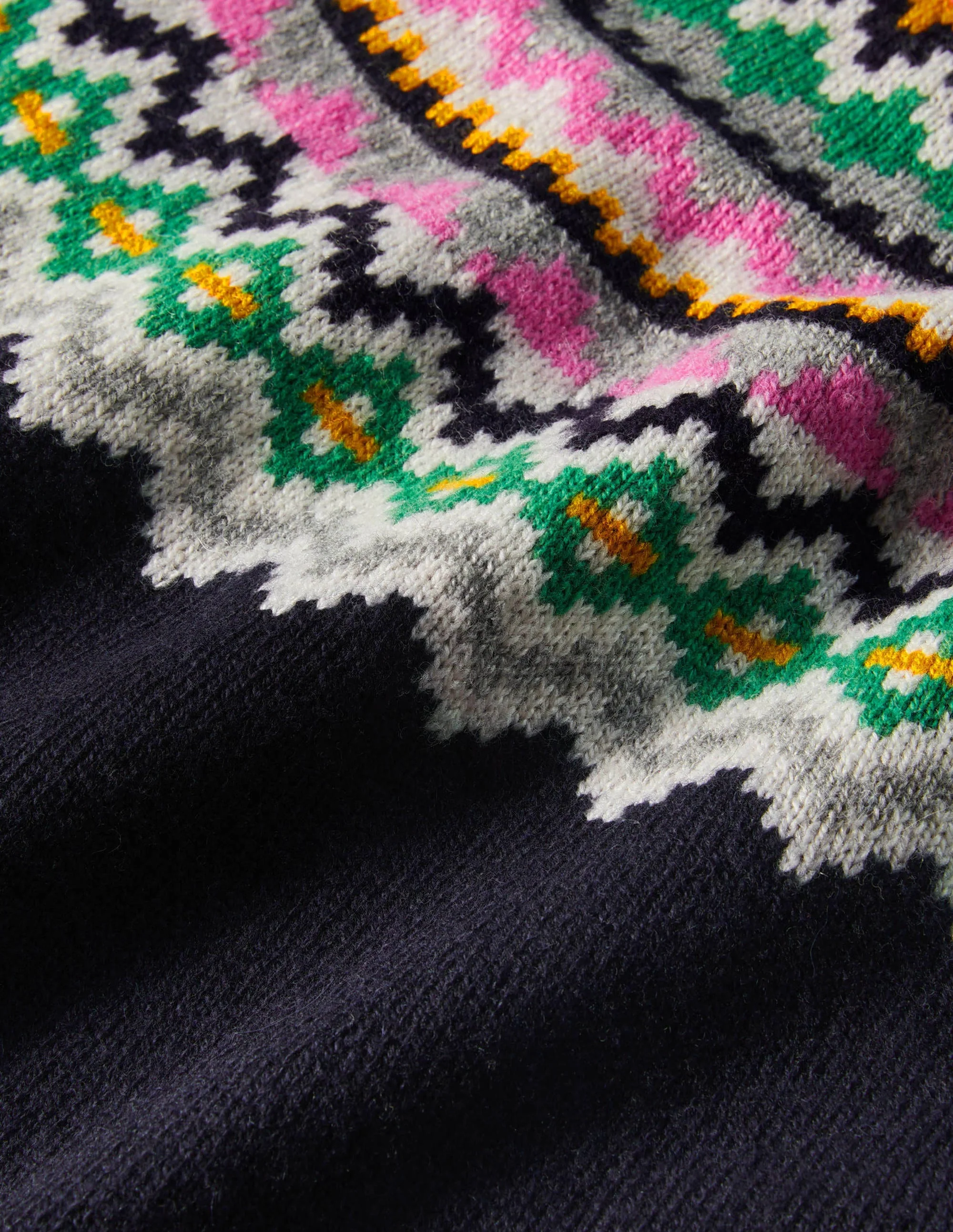 Millie Fair Isle Knitted Dress-Navy - Image 7