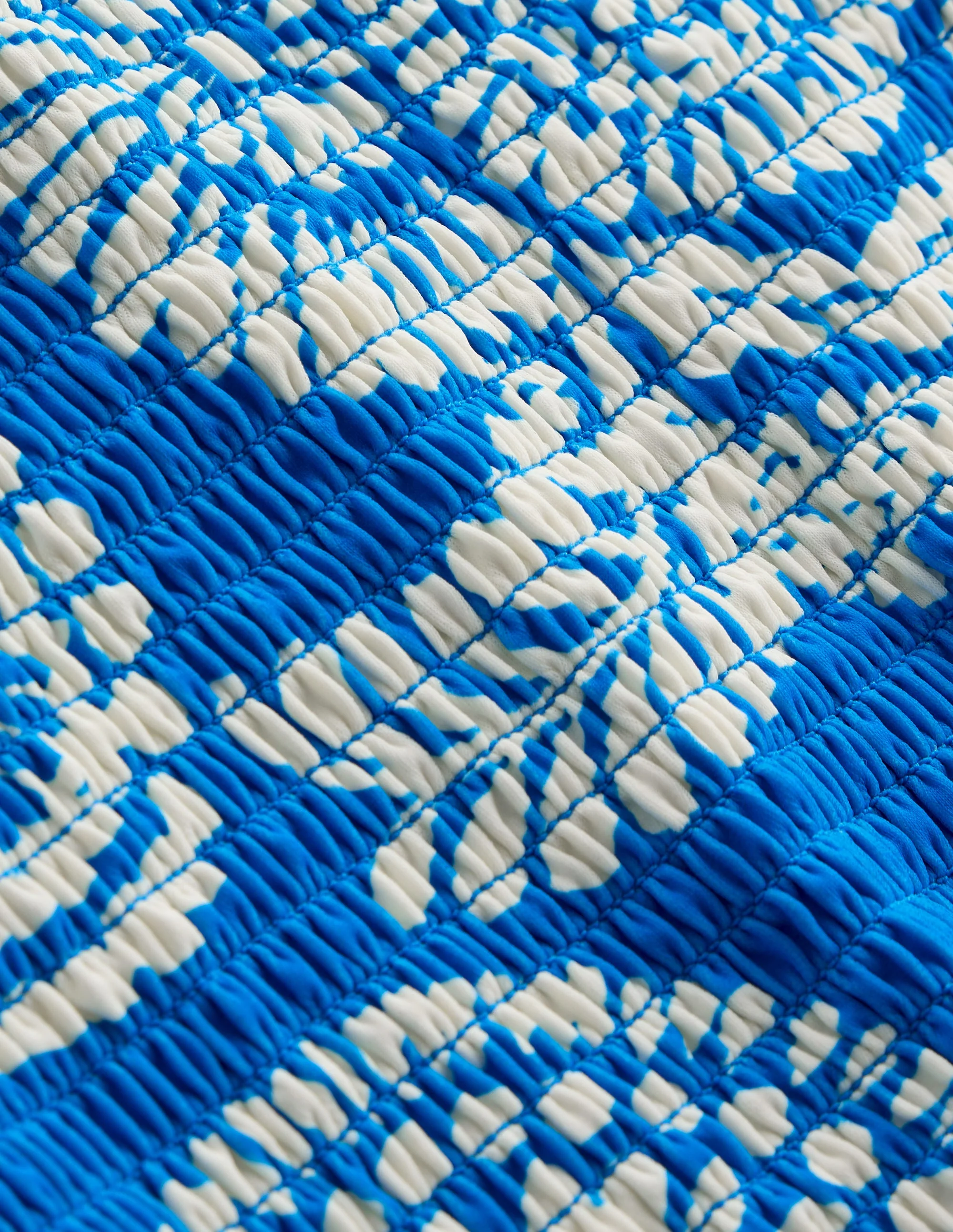 Milos Smocked Bandeau Swimsuit-Indigo Bunting, Abstract Charm - Image 7