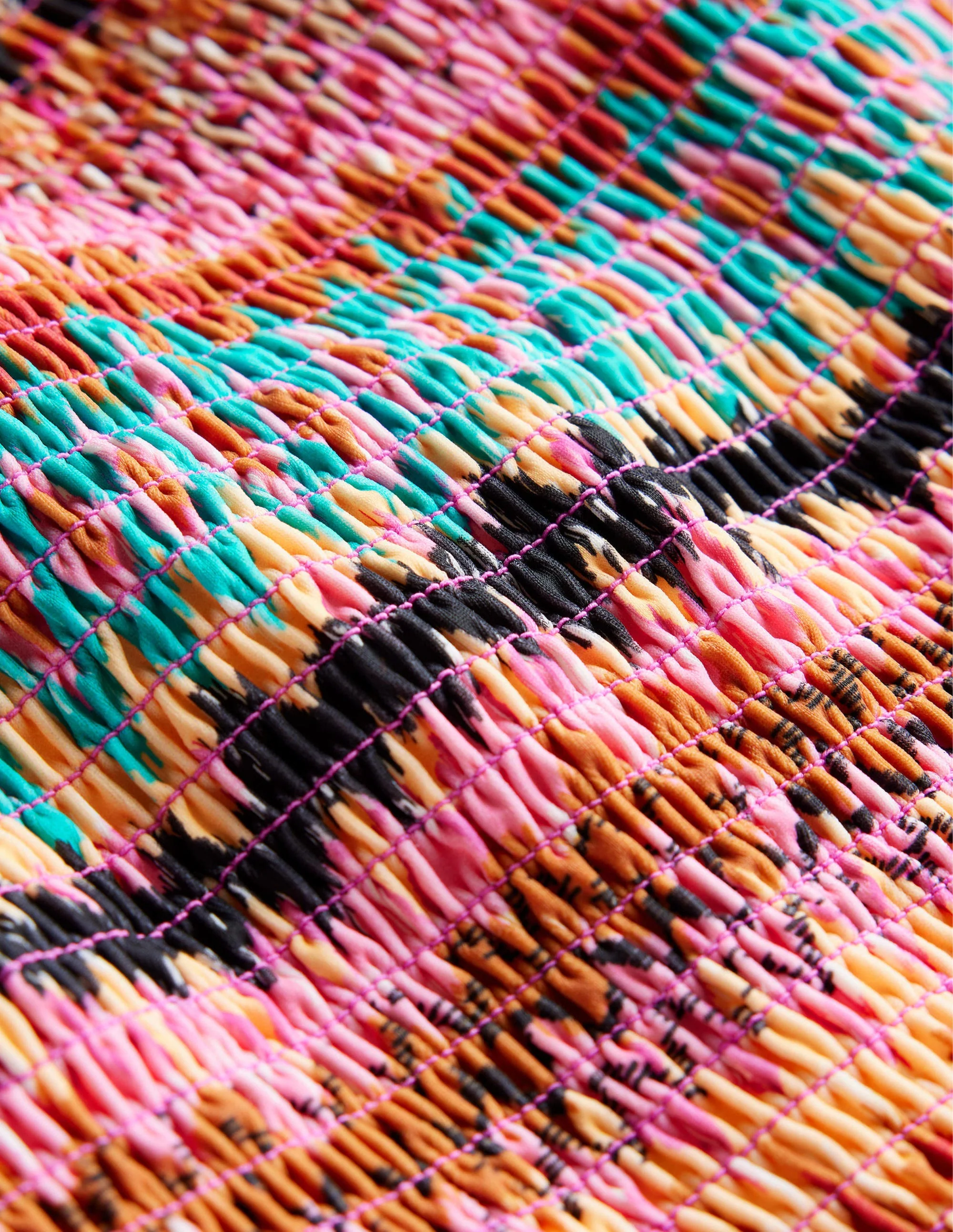 Milos Smocked Bandeau Swimsuit-Multi Ikat - Image 6
