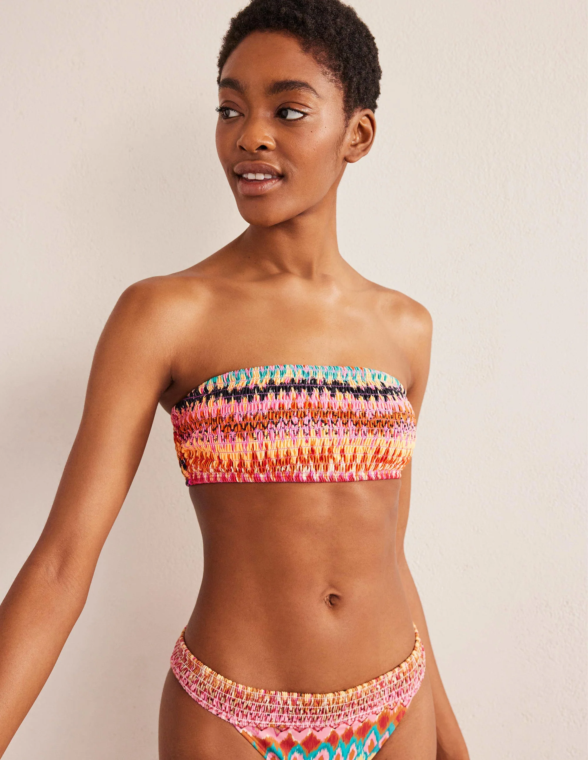 Milos Smocked  Bikini Top-Multi Ikat - Image 3
