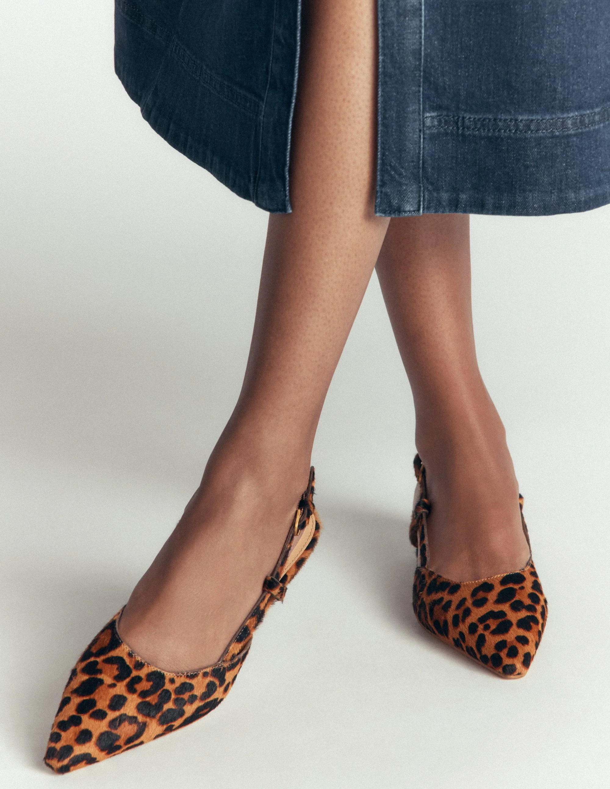 Mini Block Sling Backs-Classic Leopard