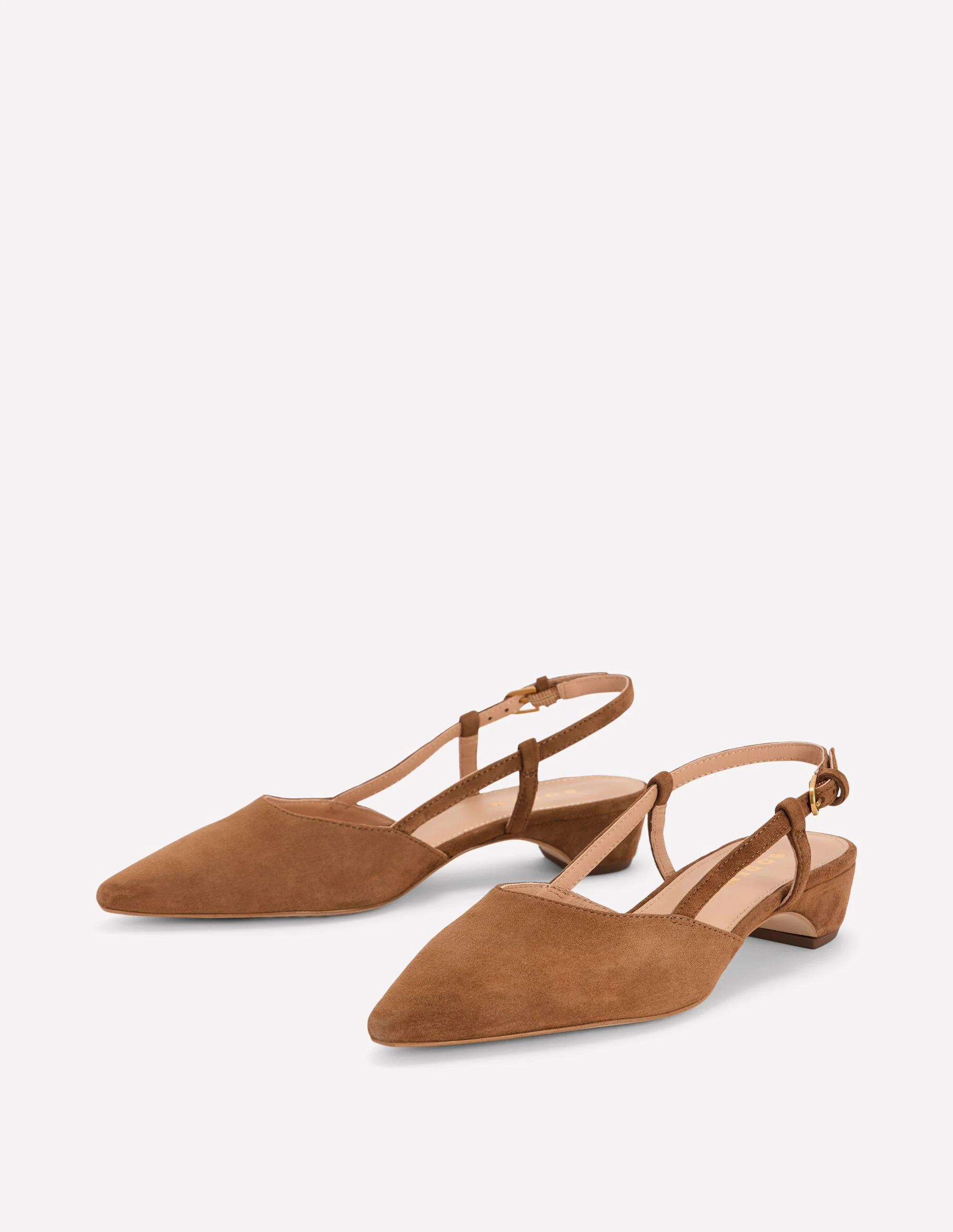 Mini Block Sling Backs-Raw Umber - Image 3