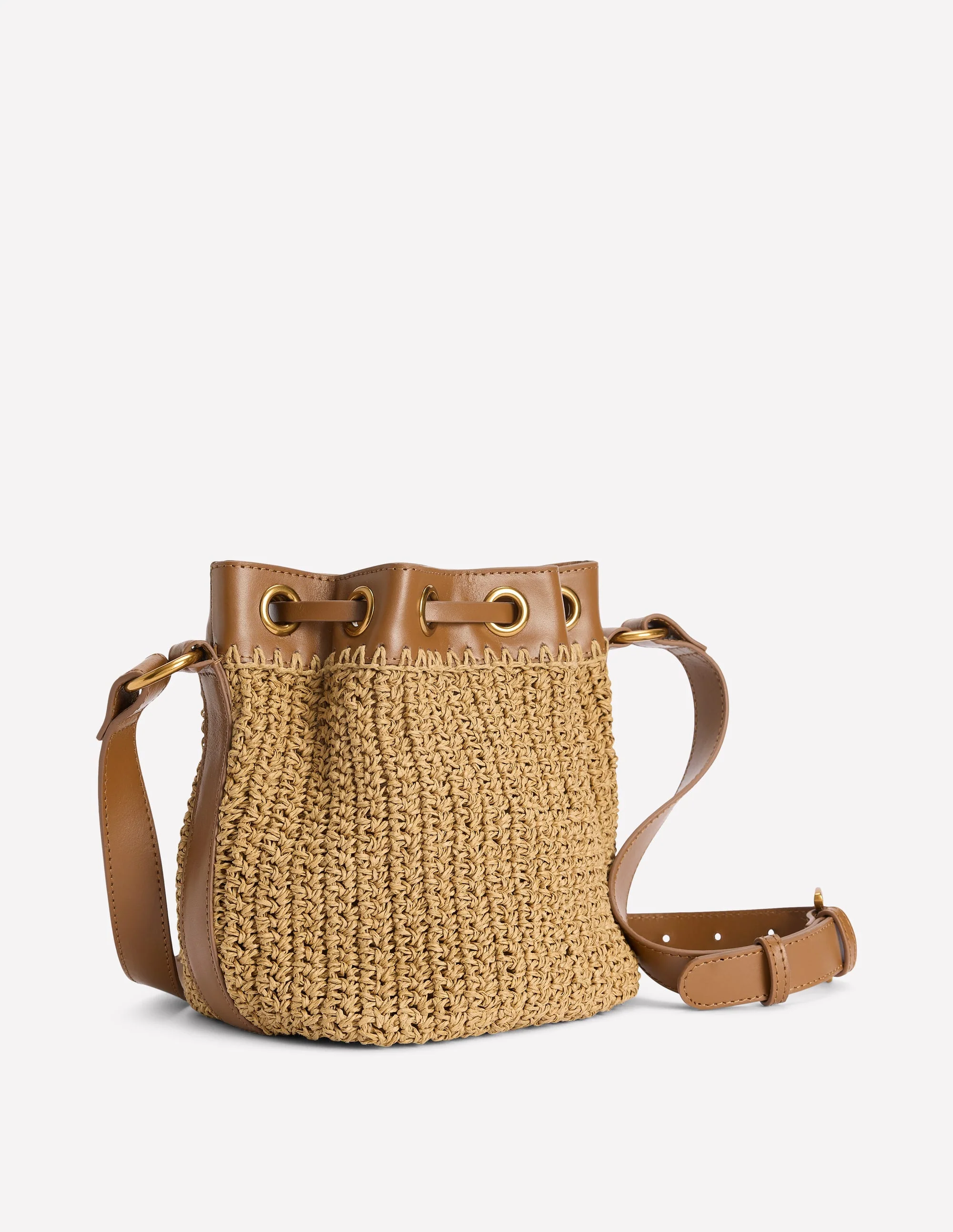 Mini Straw Bucket Bag-Natural Raffia - Image 3