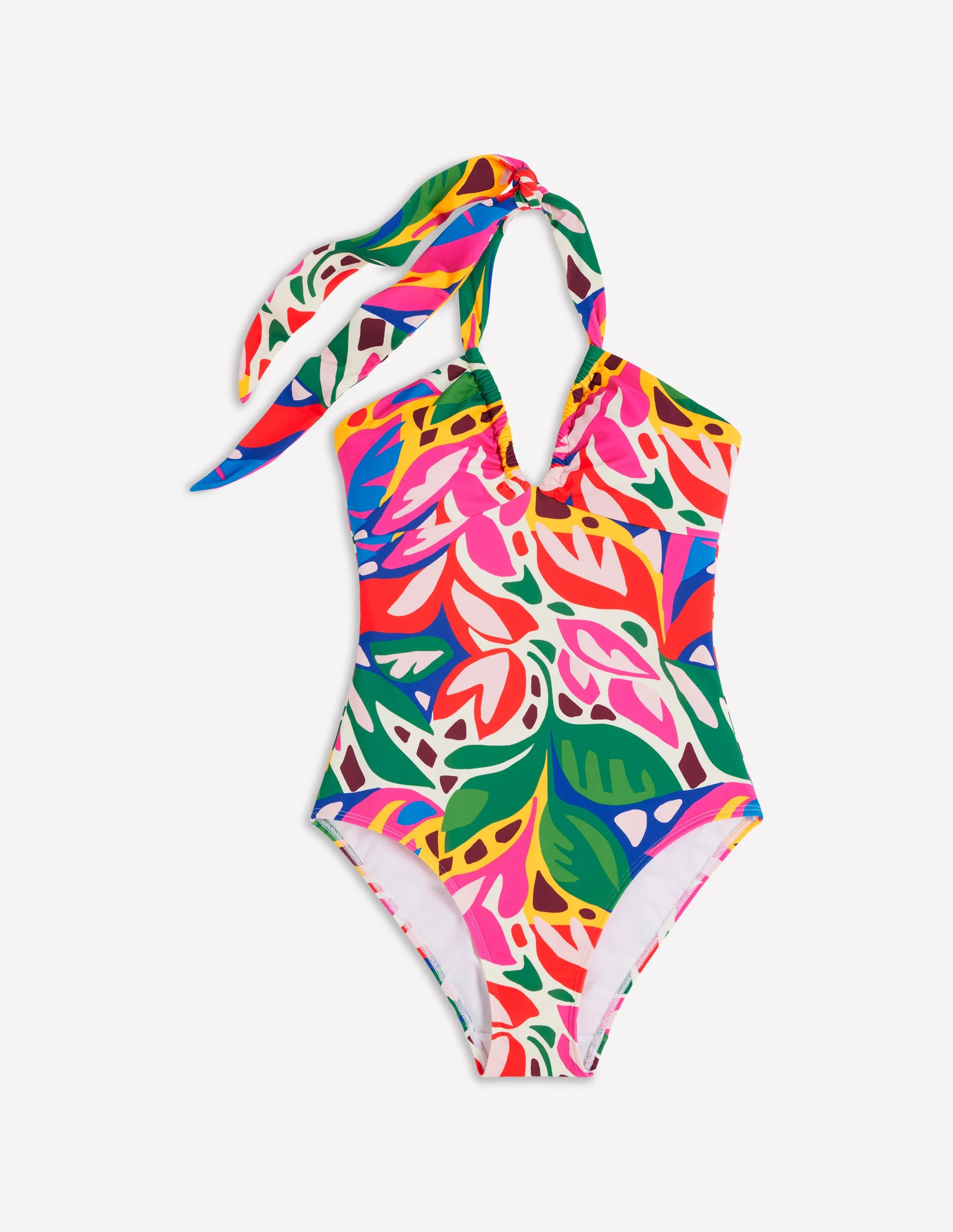 Minori Halter Tie Swimsuit-Multi, Leafy Cascade - Image 7