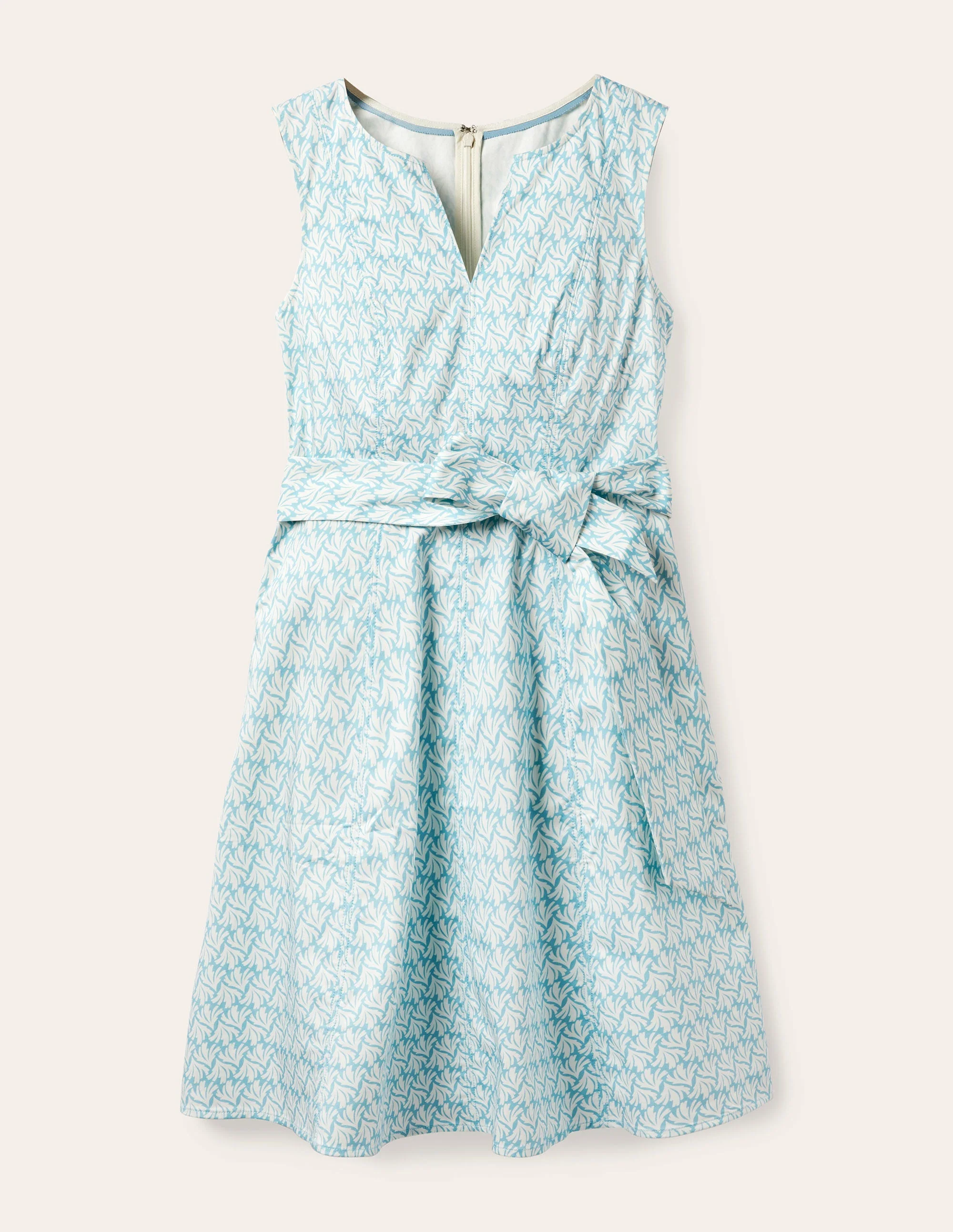 Mischa Belted Dress-Aqua, Swaying Coral - Image 6