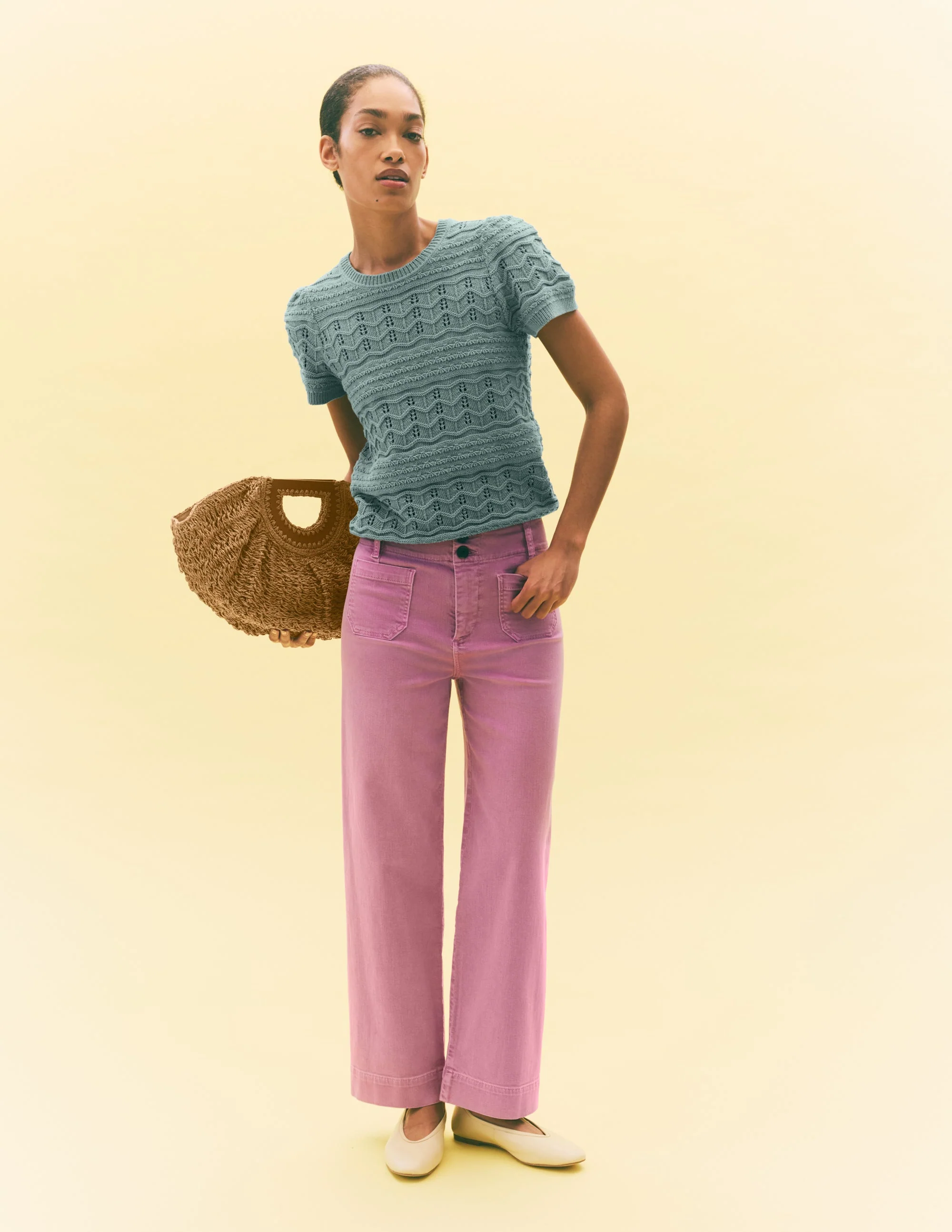 Monica Knitted T-Shirt-Blue - Image 5