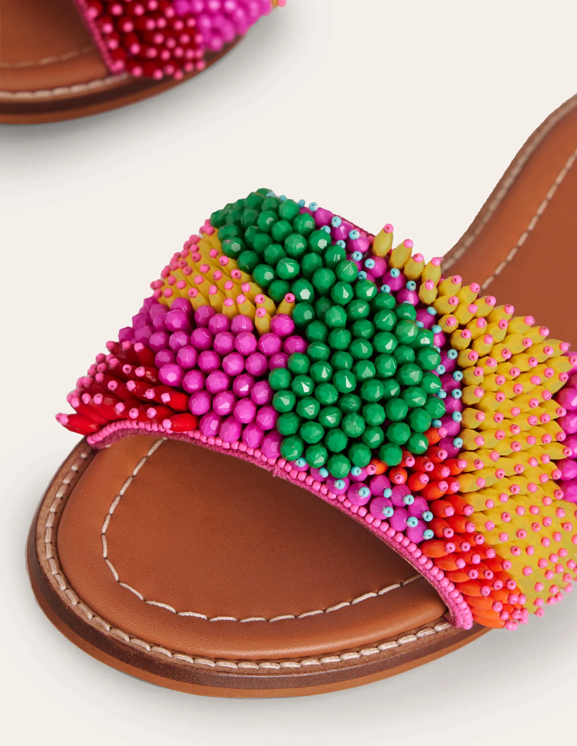 Multi-Beaded Flat Sandals-Multi - Image 4
