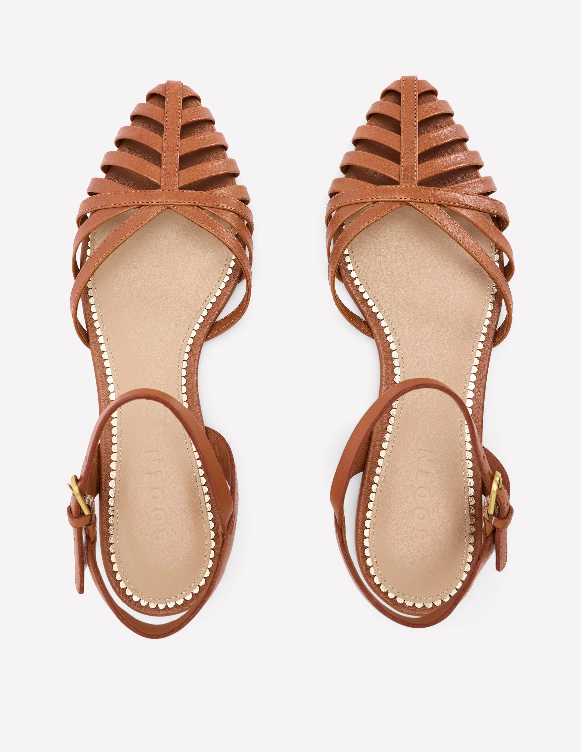 Multi Strap Pointed Sandals-Tan - Image 5