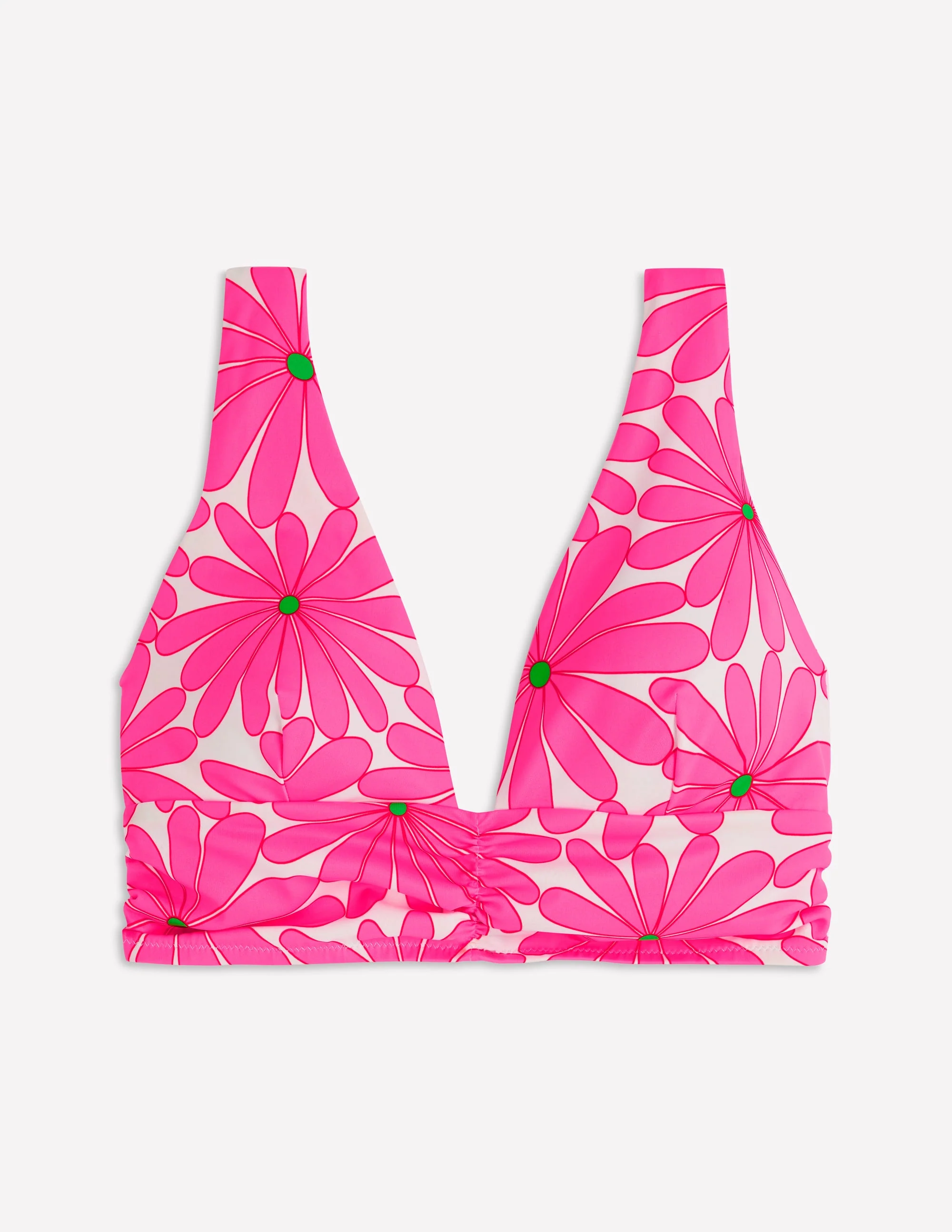 Mykonos Deep V Bikini Top-Sangria Sunset, Daisy Blossom - Image 6