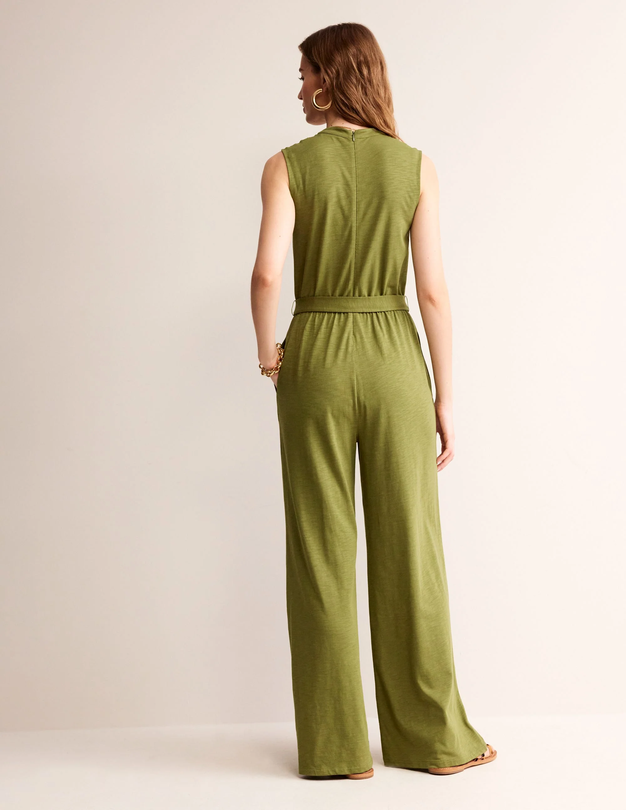 Naomi Notch Jersey Jumpsuit-Mayfly - Image 4