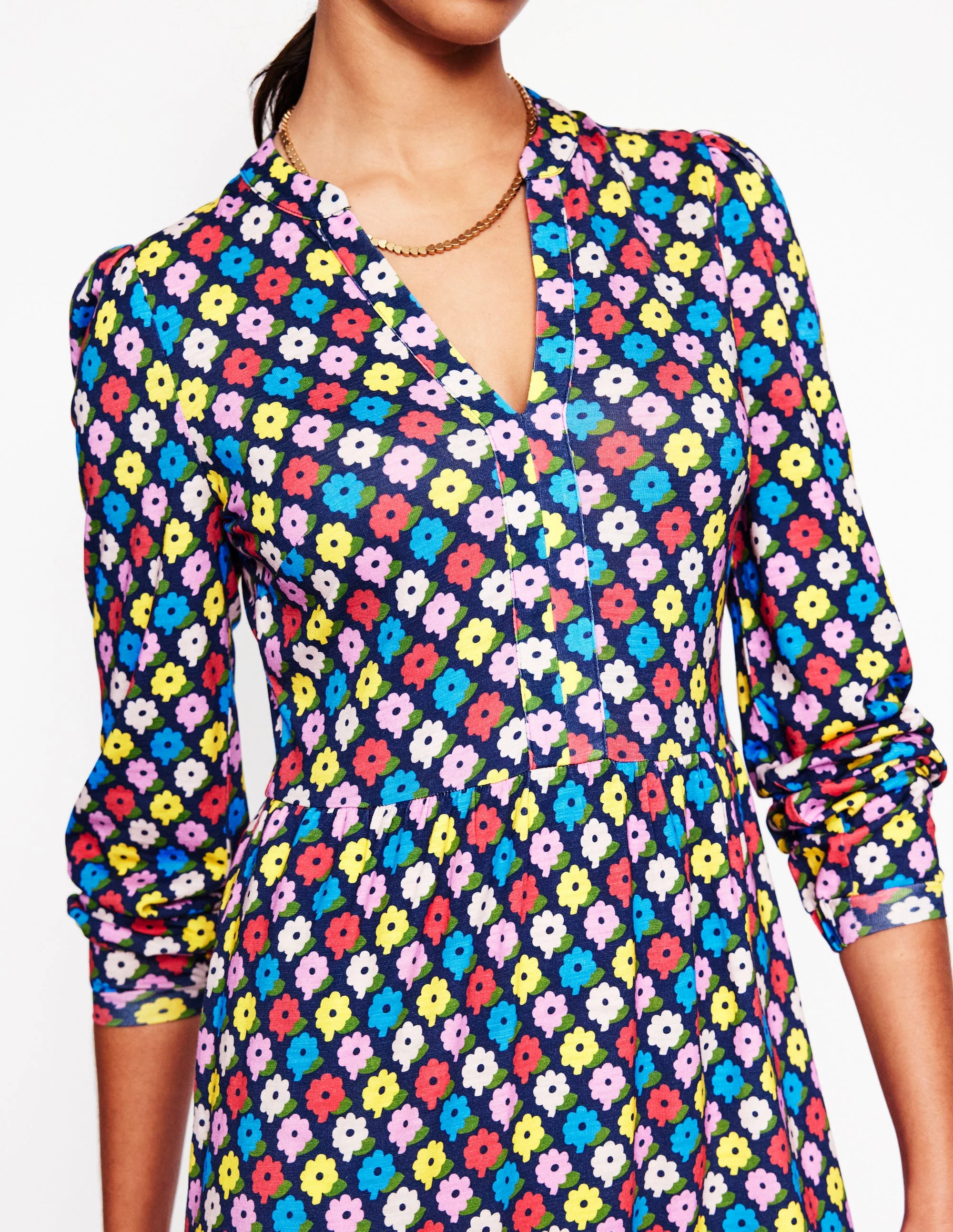 Naomi Relaxed Jersey Dress-Multi, Pop Daisy - Image 2