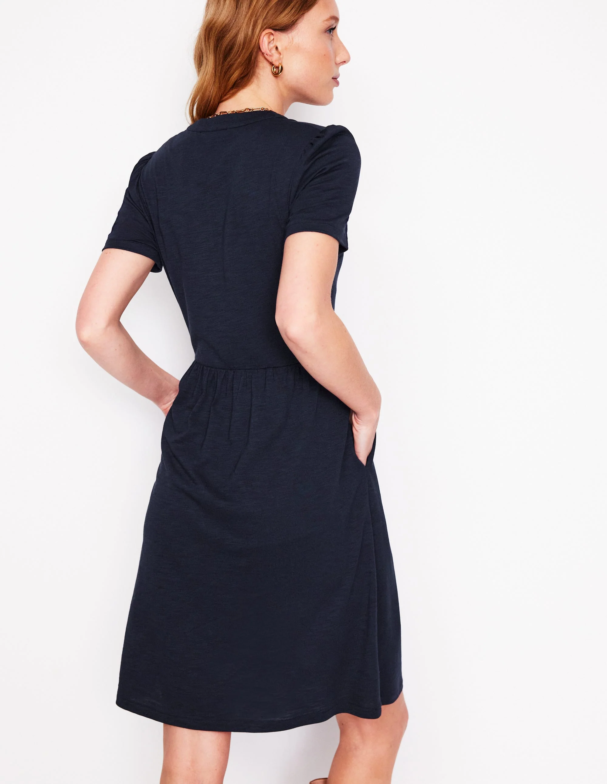 Naomi Short Sleeve Dress-Navy - Image 3