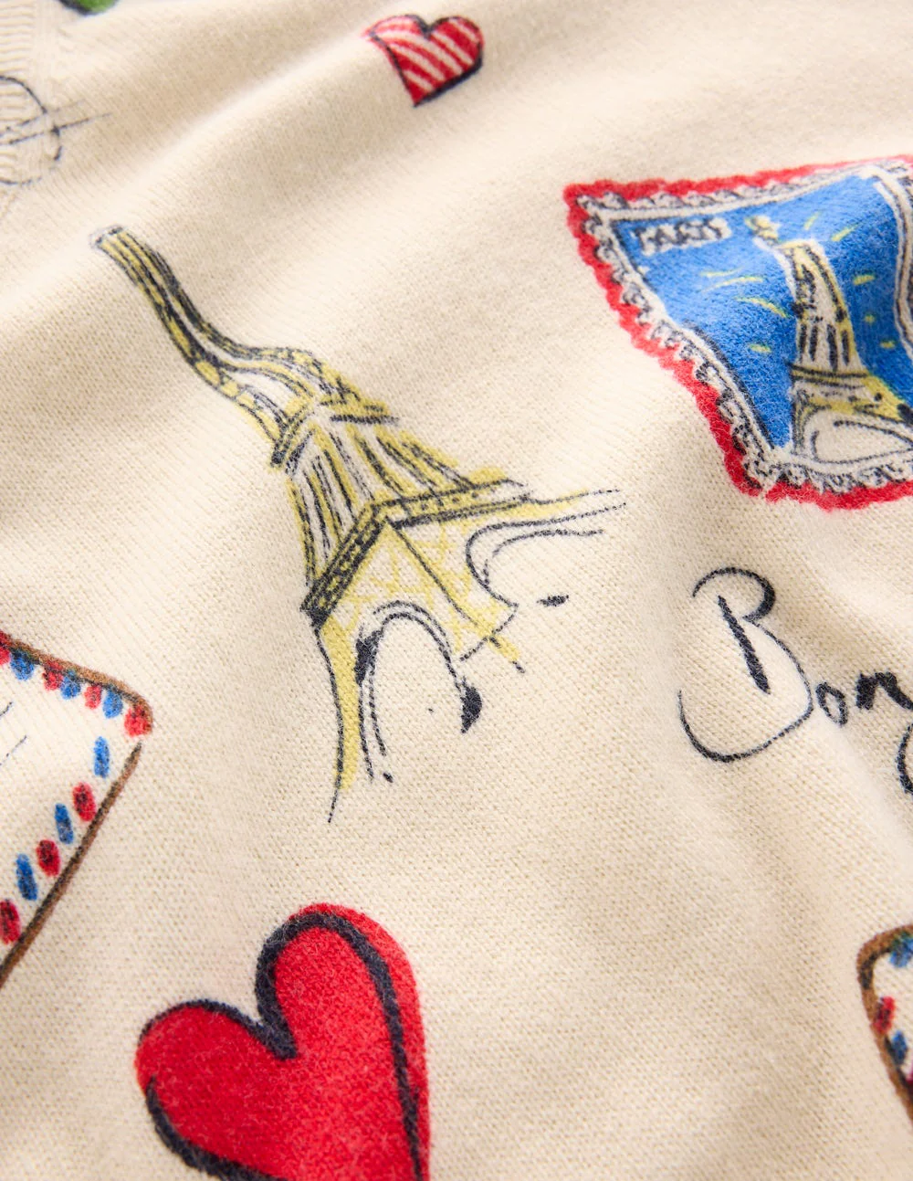 Natasha Novelty Sweater-Ivory, Postcard from Paris - Image 6