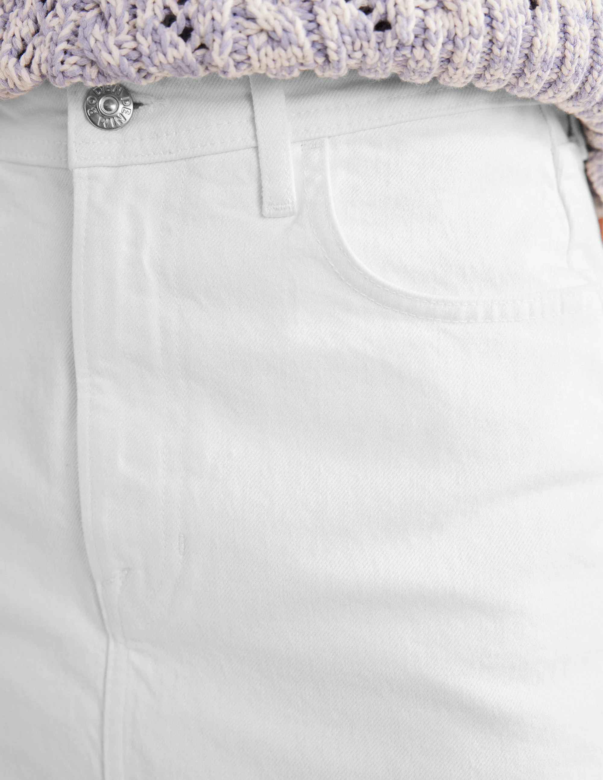 Nell Denim Mini Skirt-Ecru - Image 4