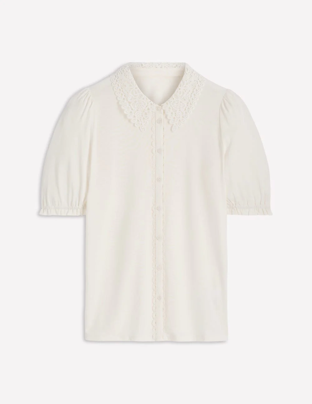 Nessa Broderie Collar Blouse-Ivory - Image 5