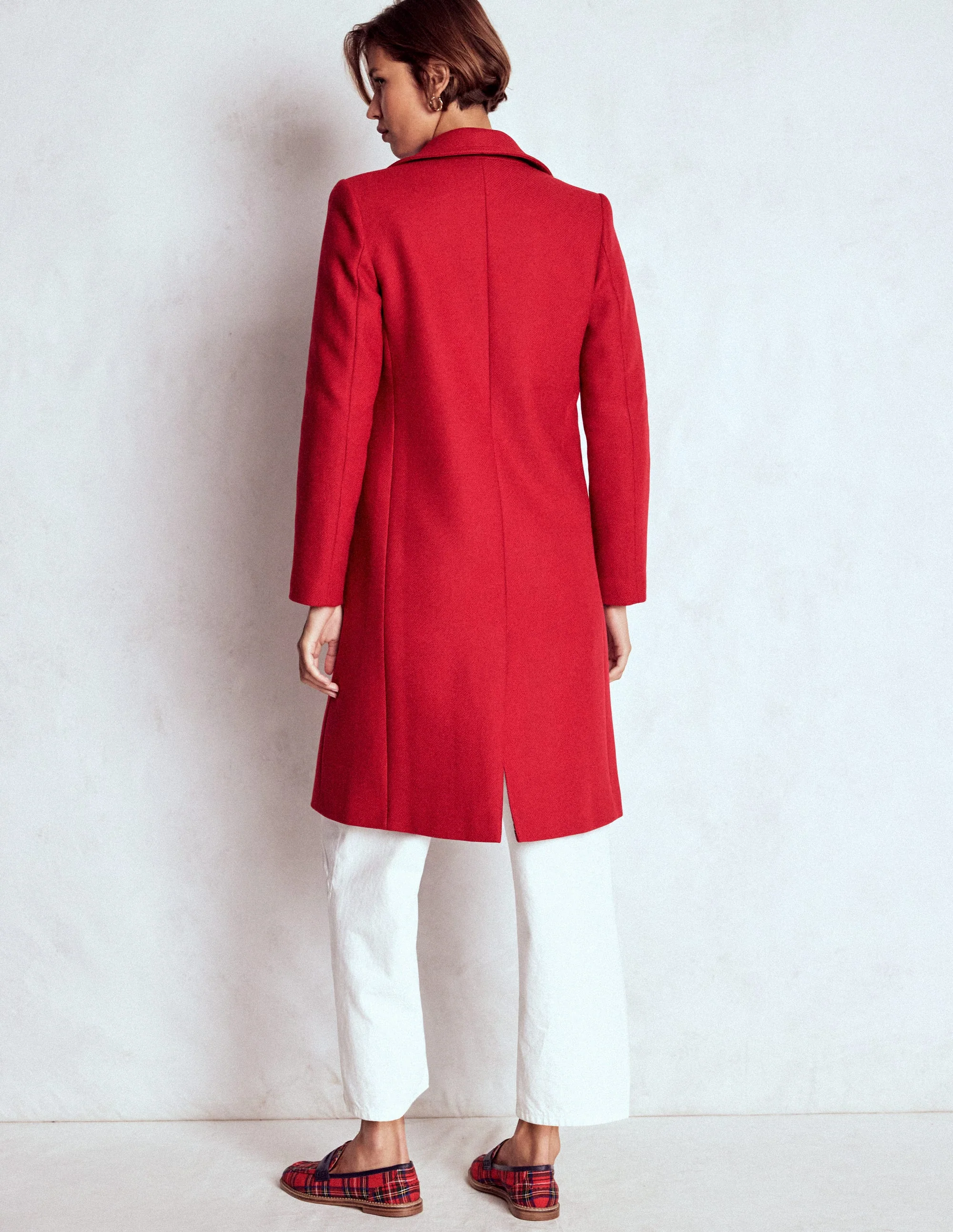Newport Wool Coat-Cranberry Red - Image 3