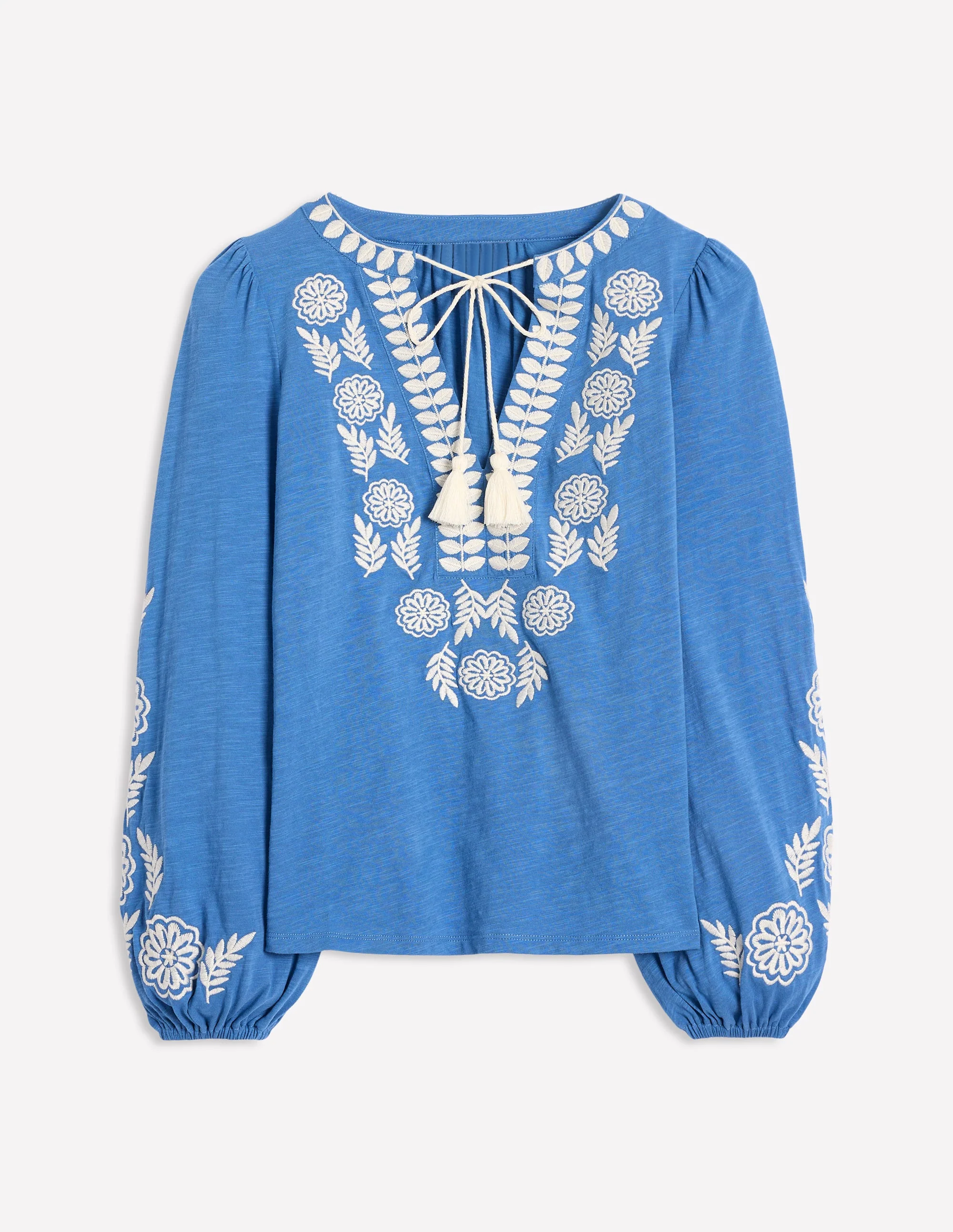 Nia Embroidered Top-Blue River - Image 6