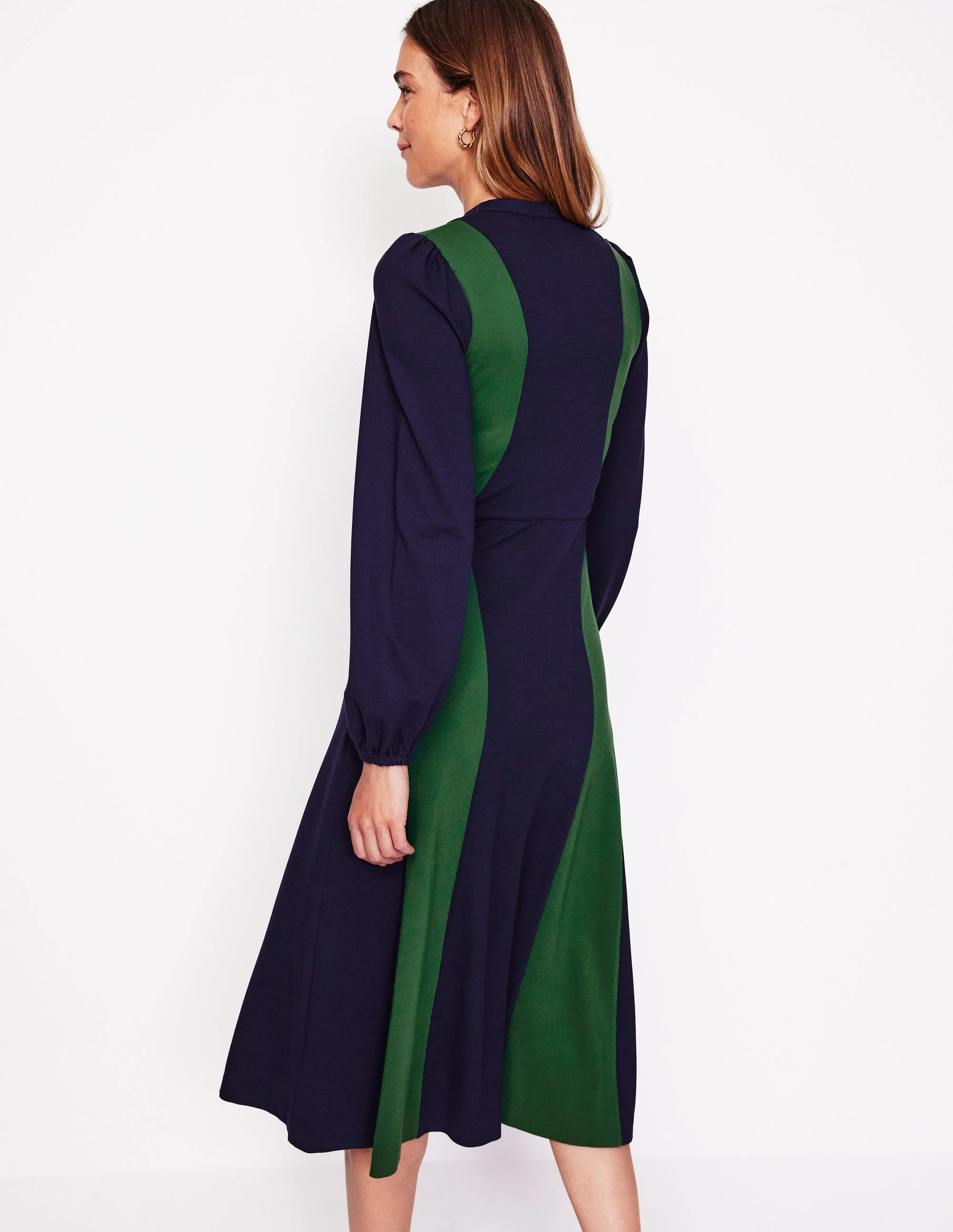 Notch Abstract Ponte Dress-Navy, Glade - Image 3