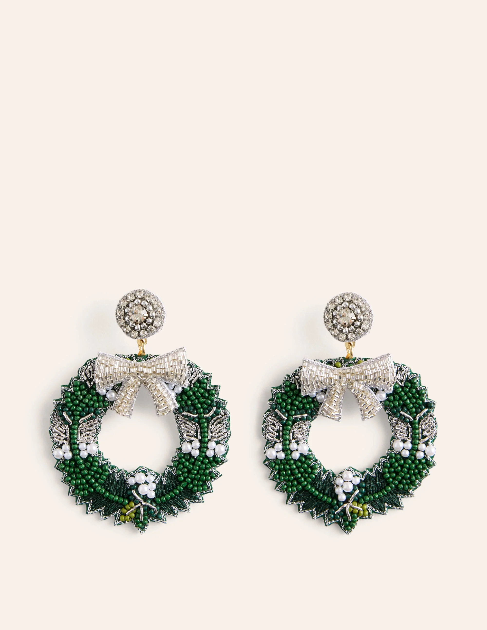 Novelty Christmas Earrings-Wreath - Image 2