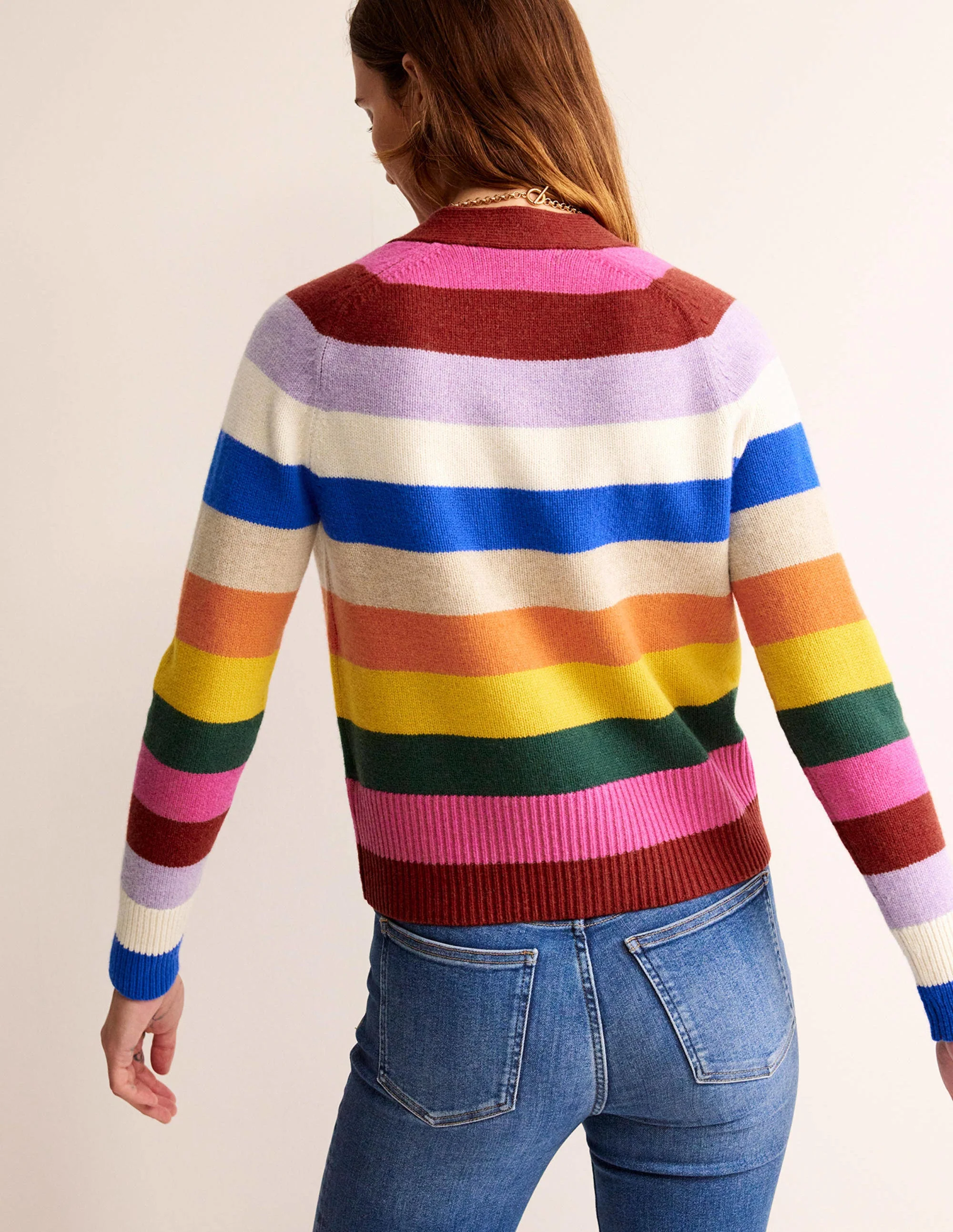 Olivia Merino Cardigan-Rainbow Multi - Image 3