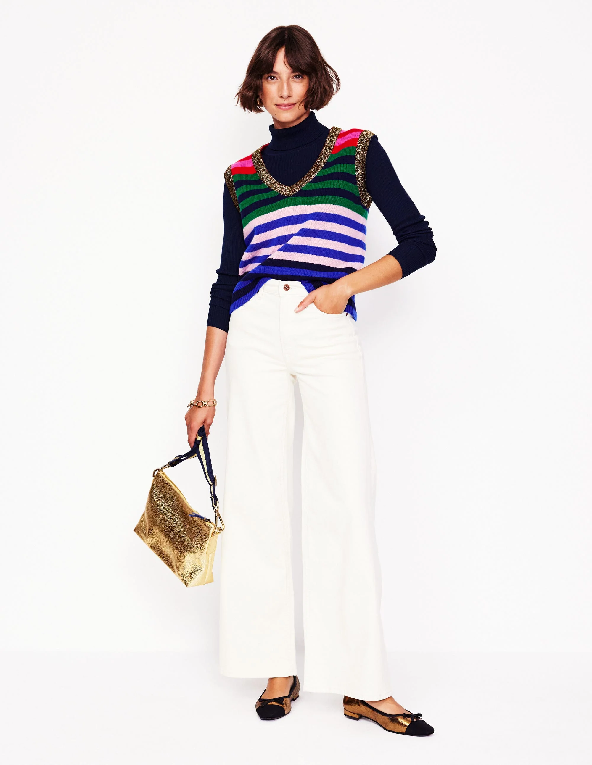 Olivia Merino Vest-Multi, Rainbow Stripe - Image 5