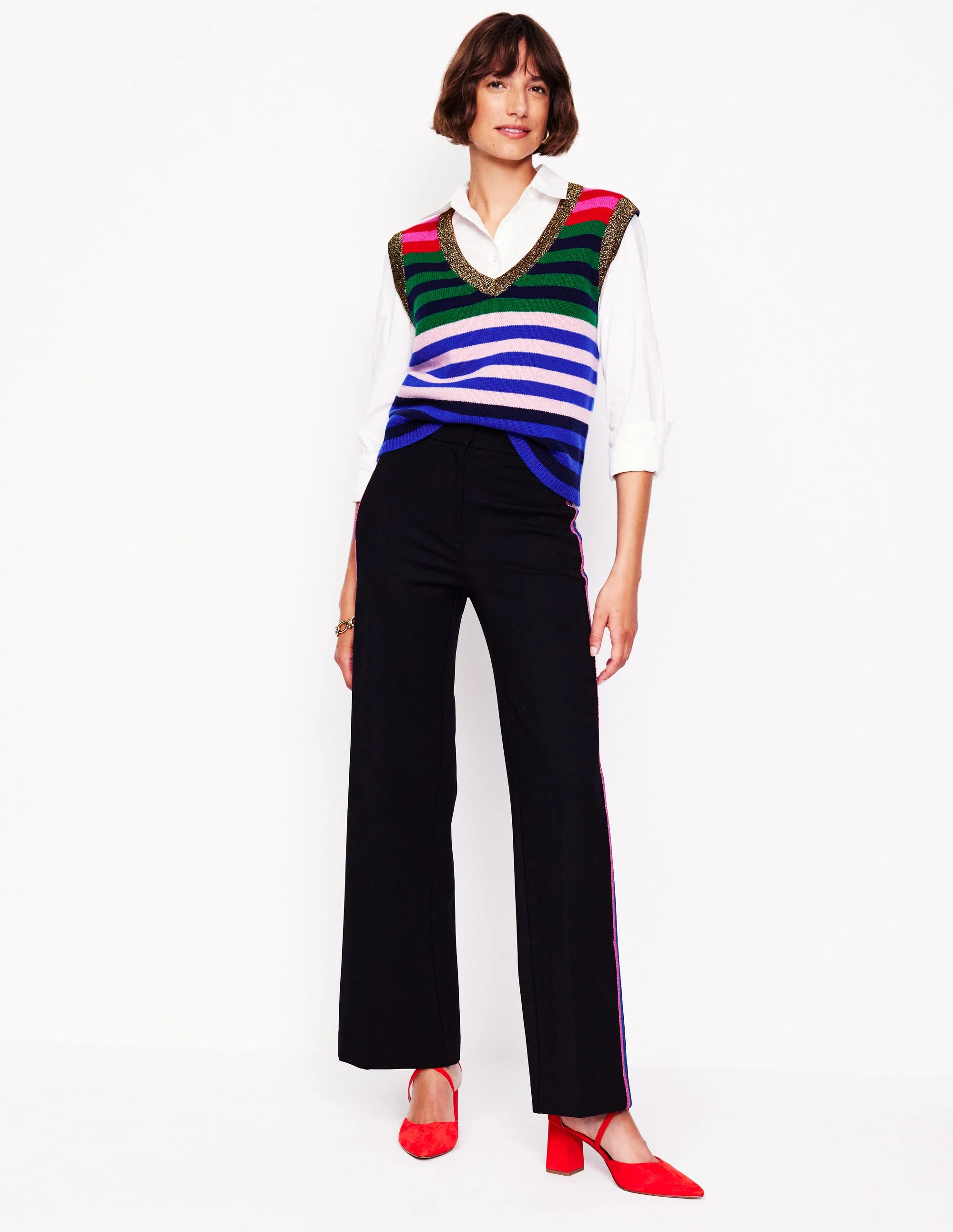 Olivia Merino Vest-Multi, Rainbow Stripe - Image 6