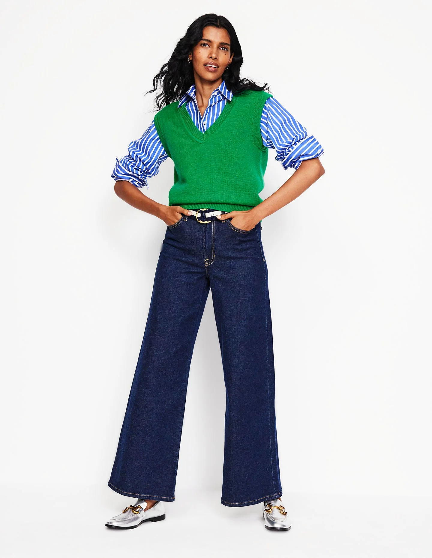 Olivia Merino Vest-Rich Emerald Green - Image 4