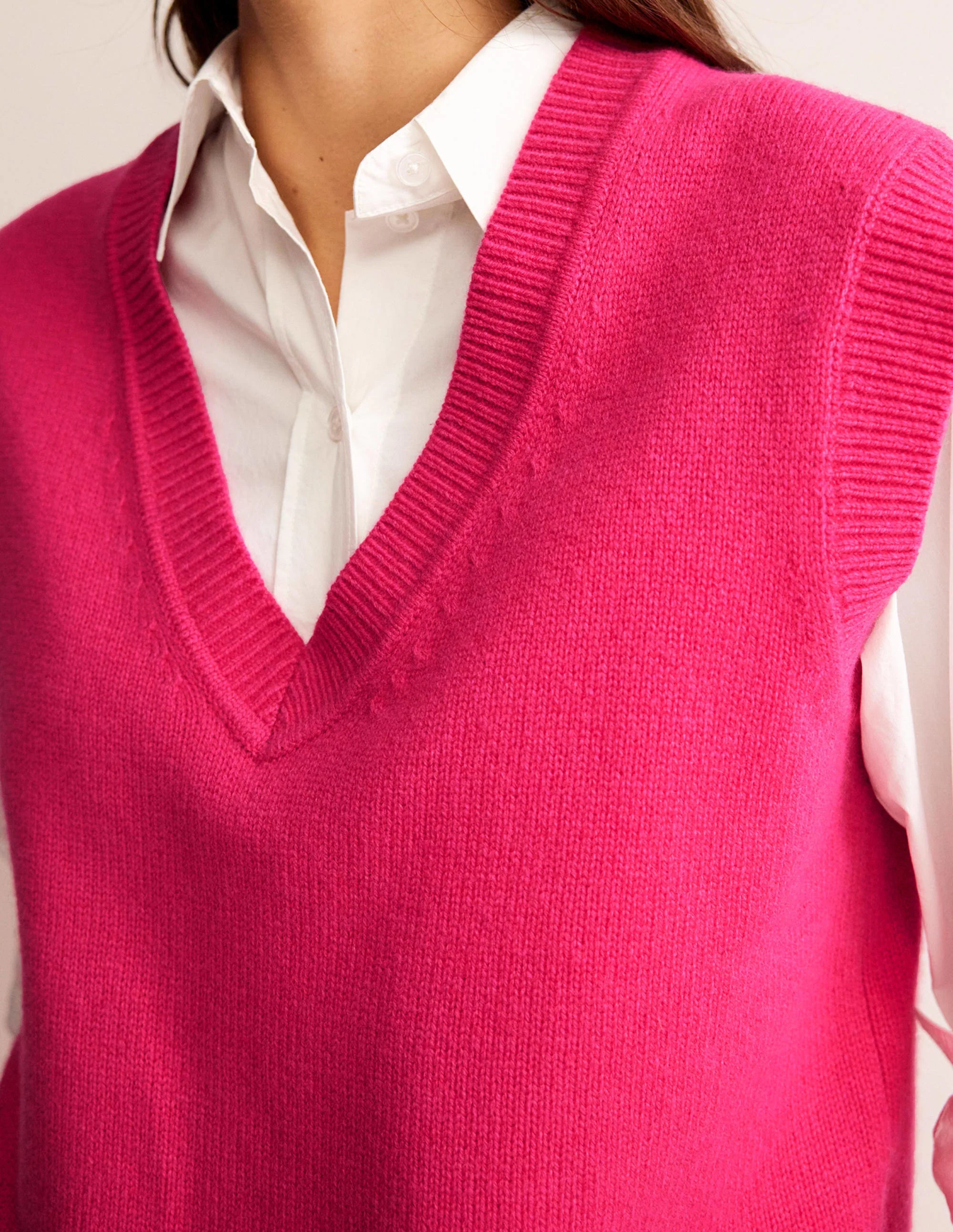 Olivia Merino Vest-Vibrant Pink - Image 2