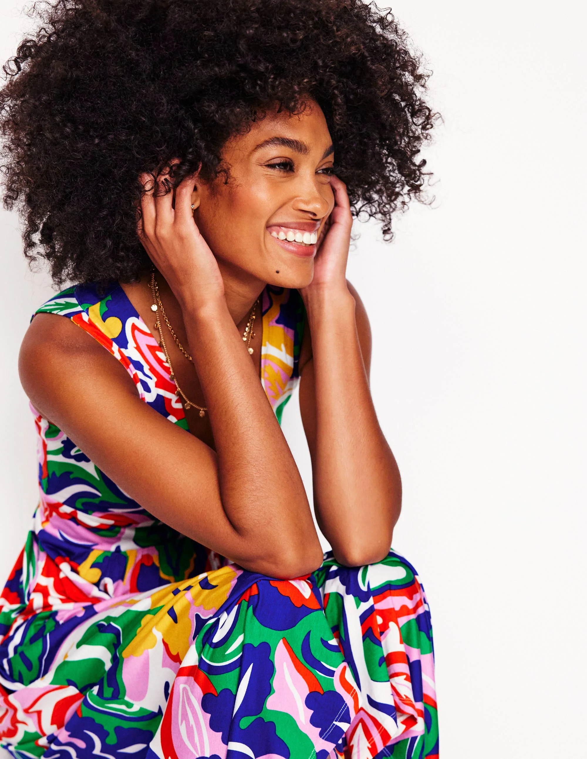 Olympia Jersey Maxi Dress-Multi, Foliage Twirl - Image 5