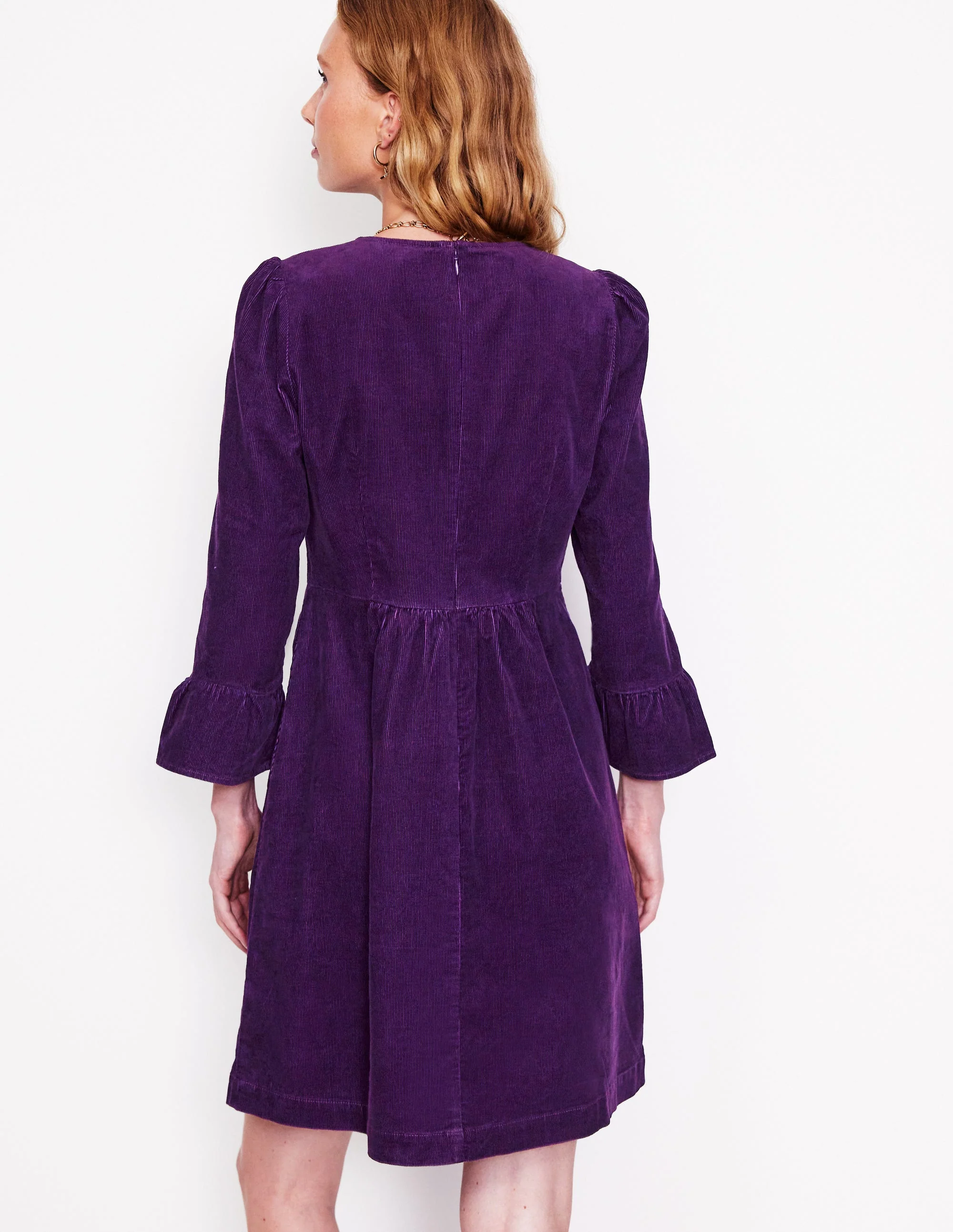 Ora Short Cord Dress-Damson - Image 3