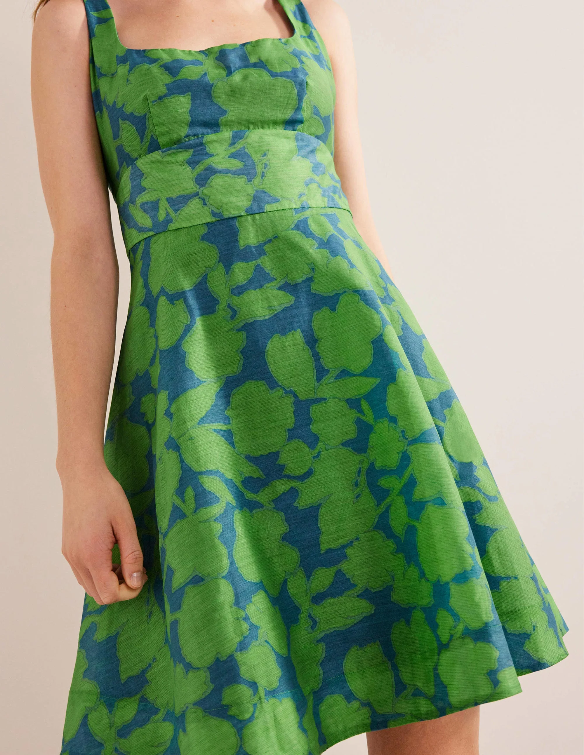 Organza Mini Dress-Jasmine Green, Windsor Bloom - Image 2