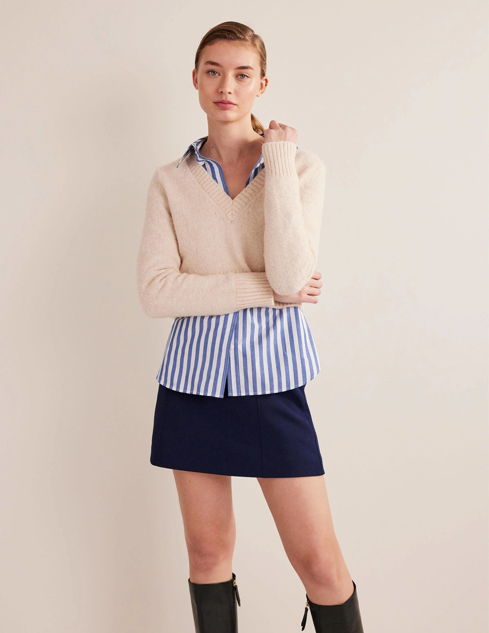 Oversized Cotton Shirt-Cobalt Stripe - Image 5