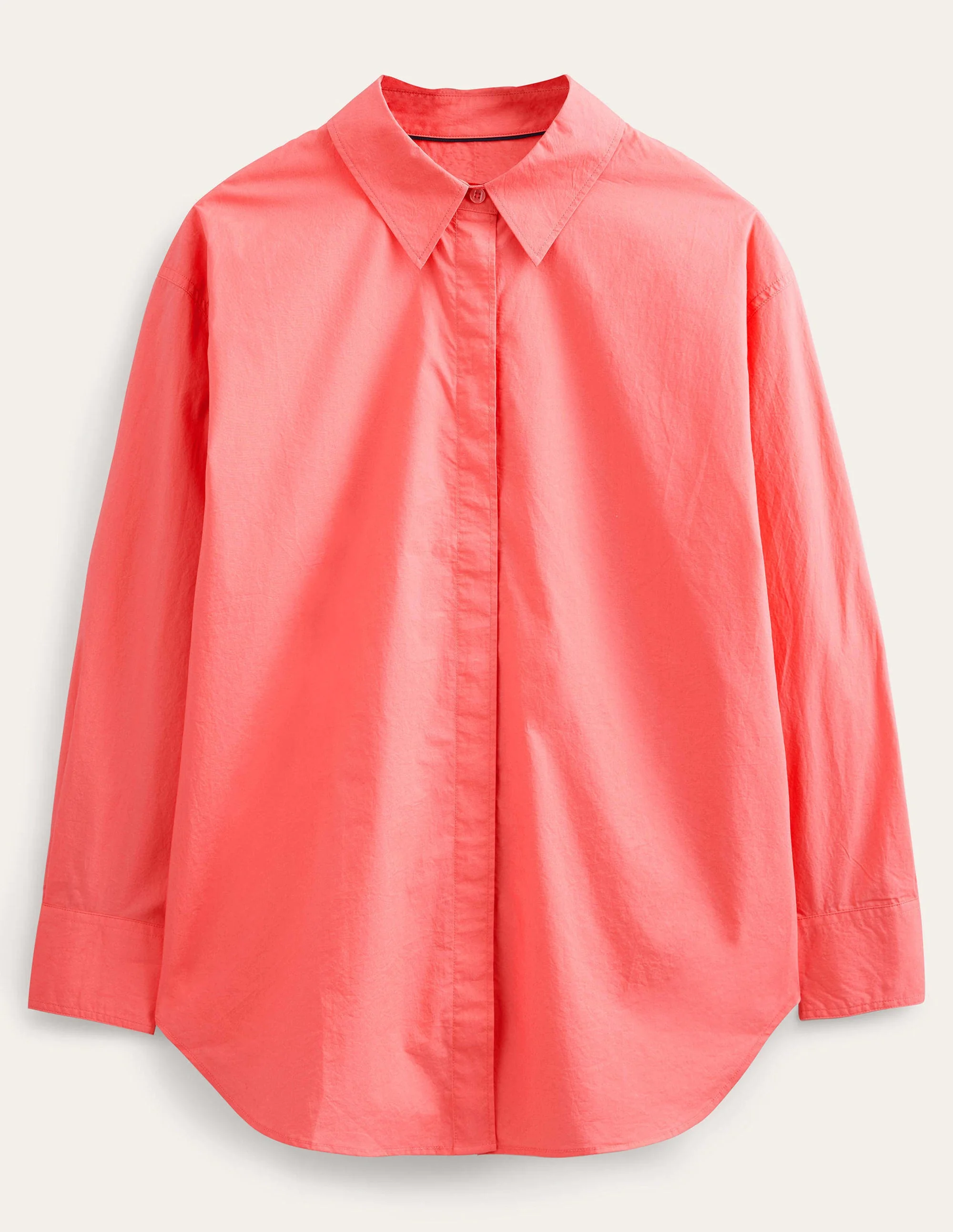 Oversized Cotton Shirt-Coral - Image 6