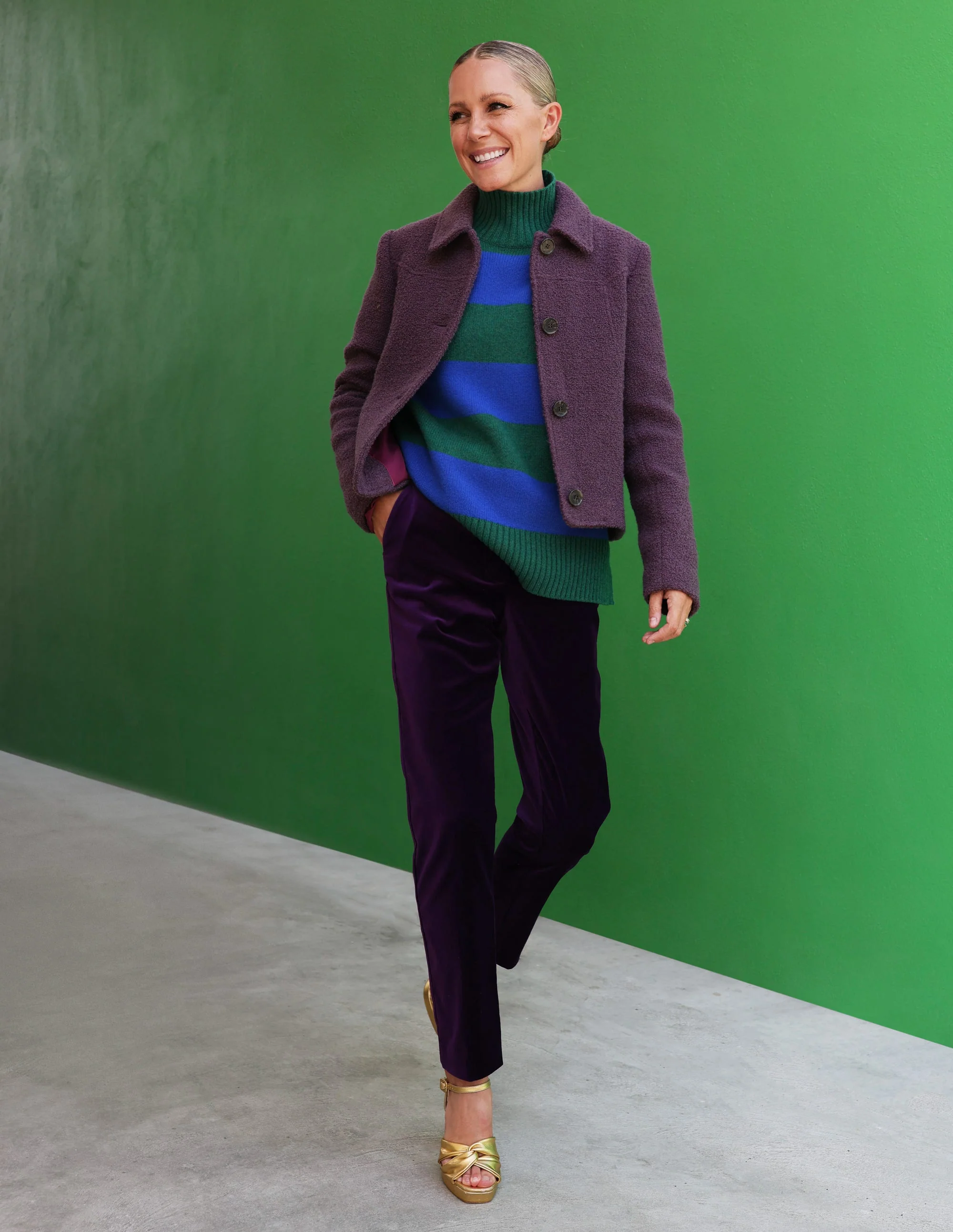 Oxford Boucle Jacket-Damson - Image 5