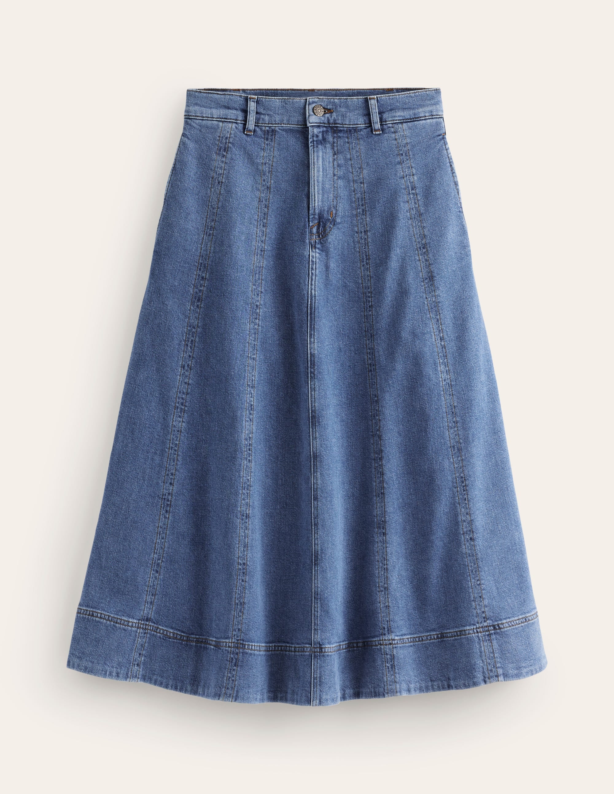 Panelled Full Denim Skirt-Mid Vintage - Image 6