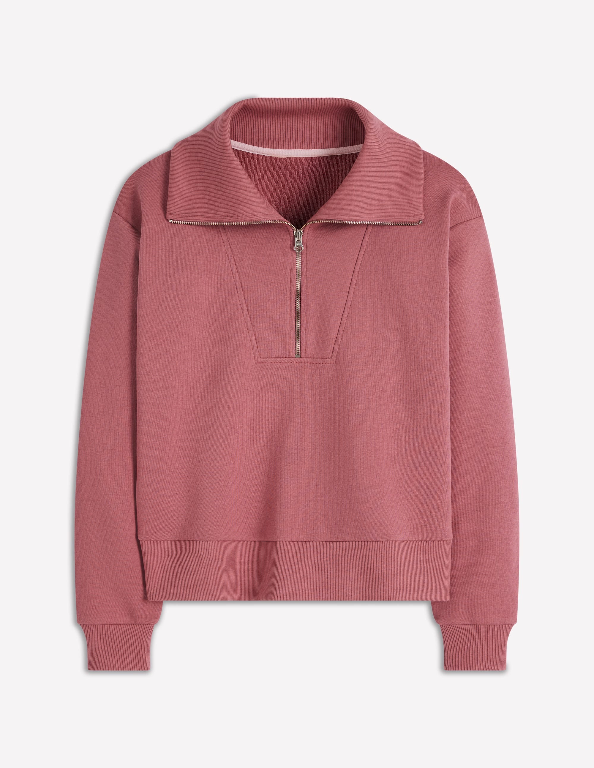 Panelled Half-zip Sweatshirt-Blushing Rose - Image 5