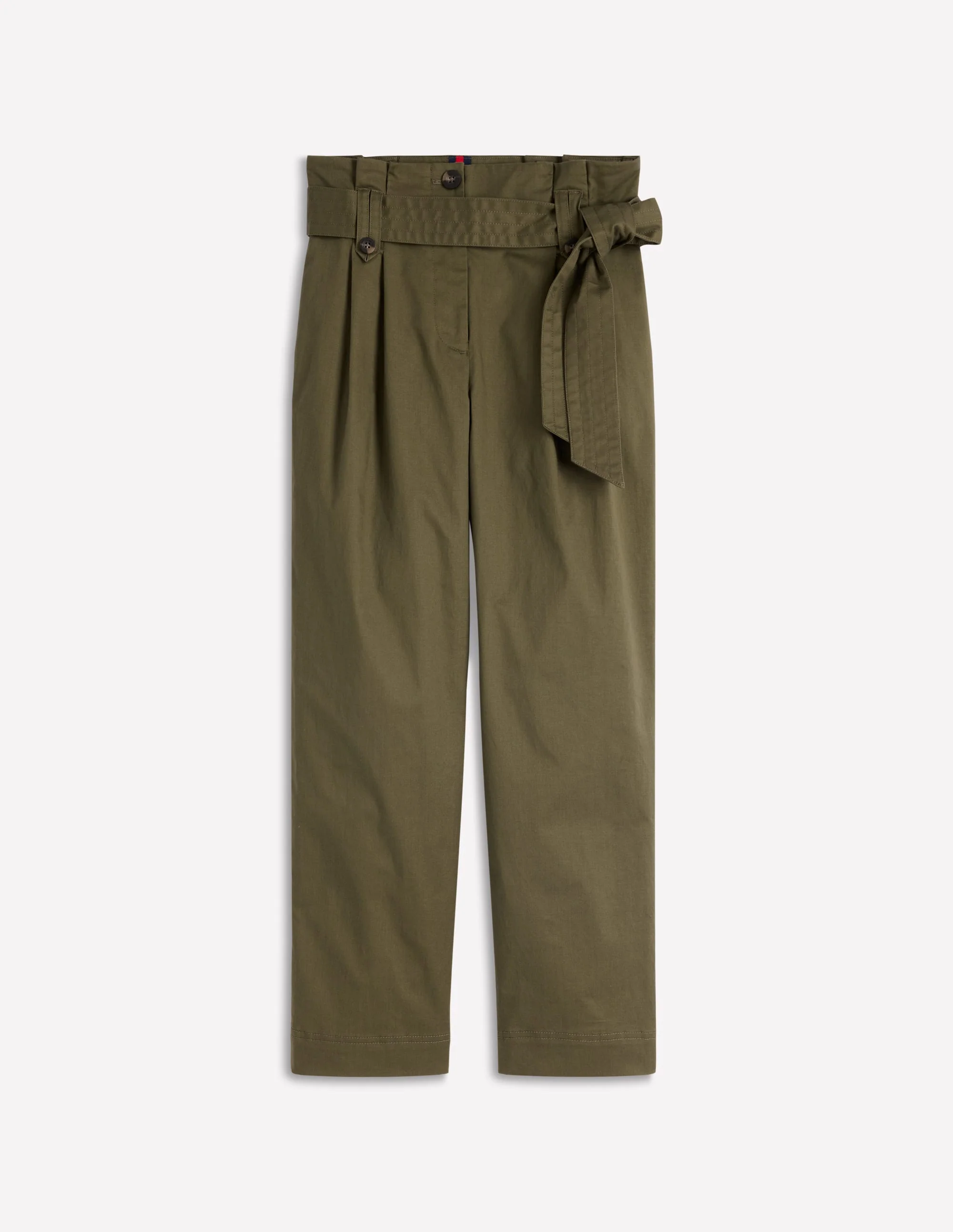 Paperbag Waist Trousers-Woodland Green - Image 5