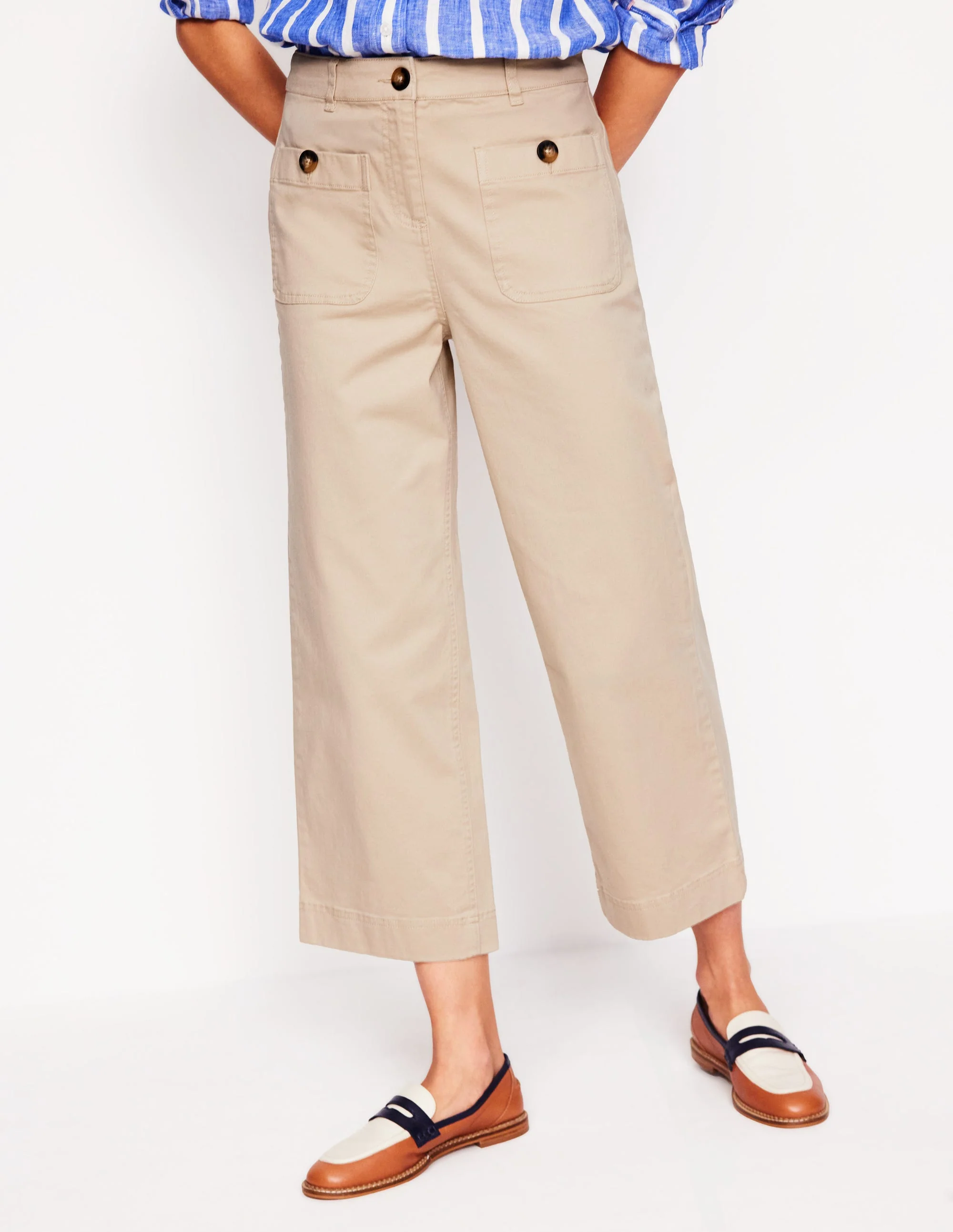 Patch Pocket Crop Chino Pants-Oatmeal - Image 4