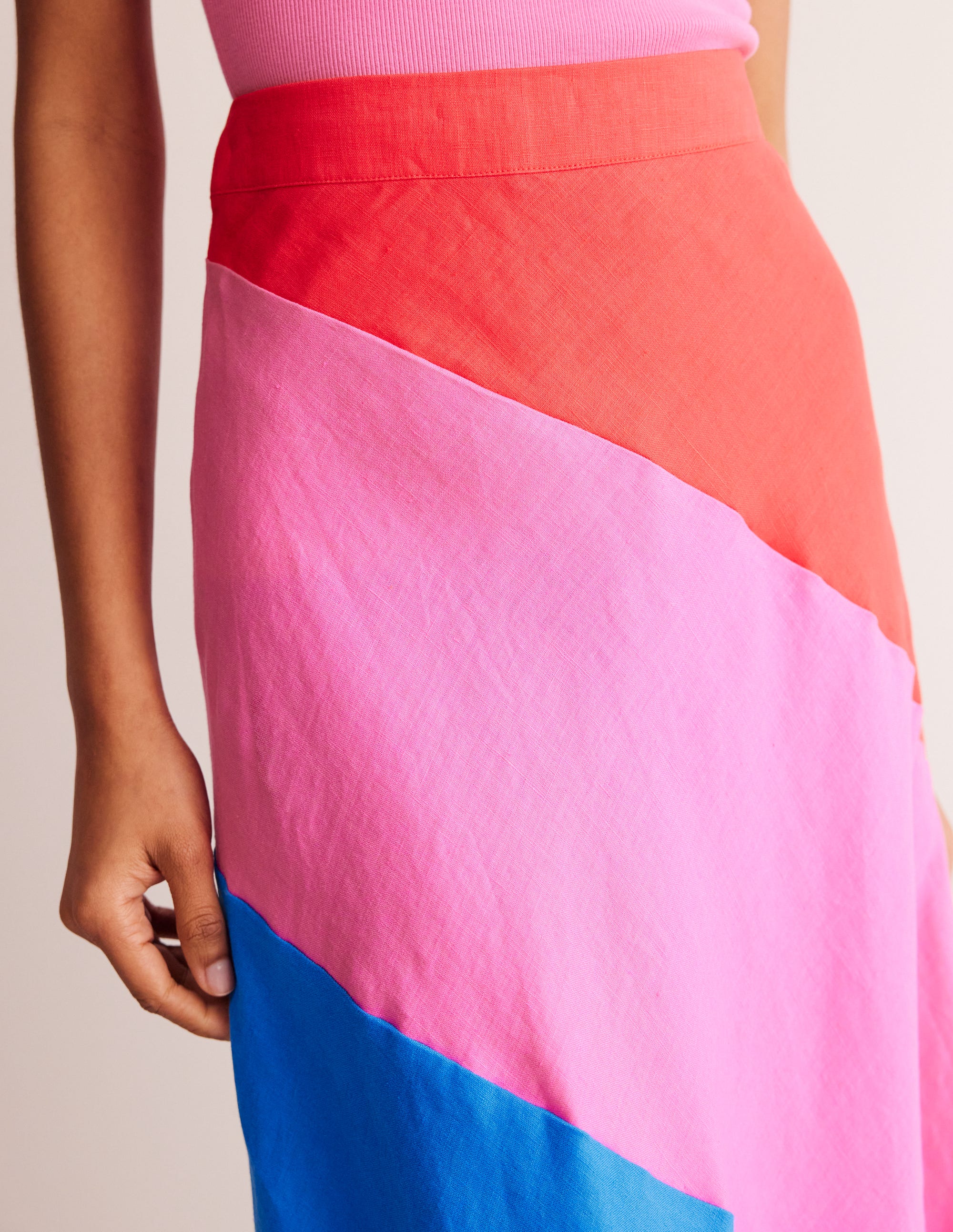 Patchwork Bias-Cut Slip Skirt-Multi - Image 2