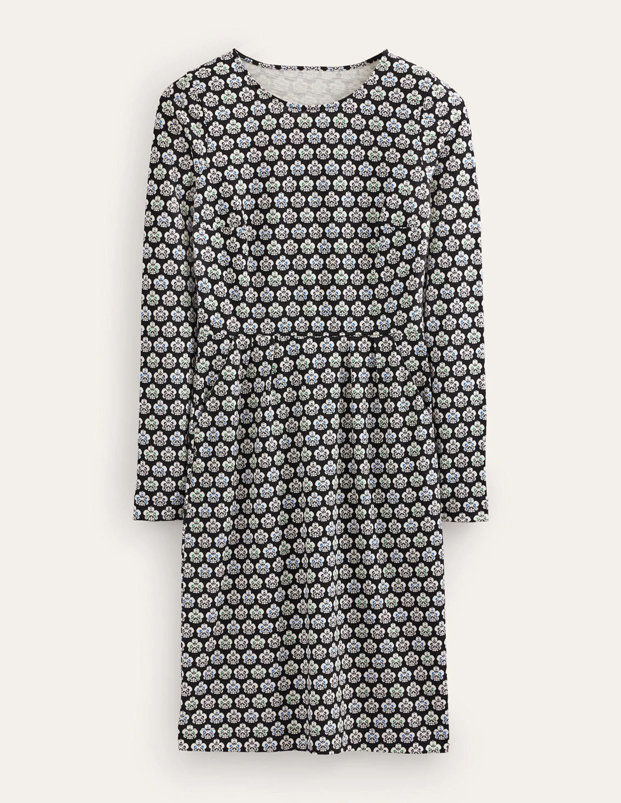 Penelope Jersey Dress-Black, Carnation Stamp - Image 6