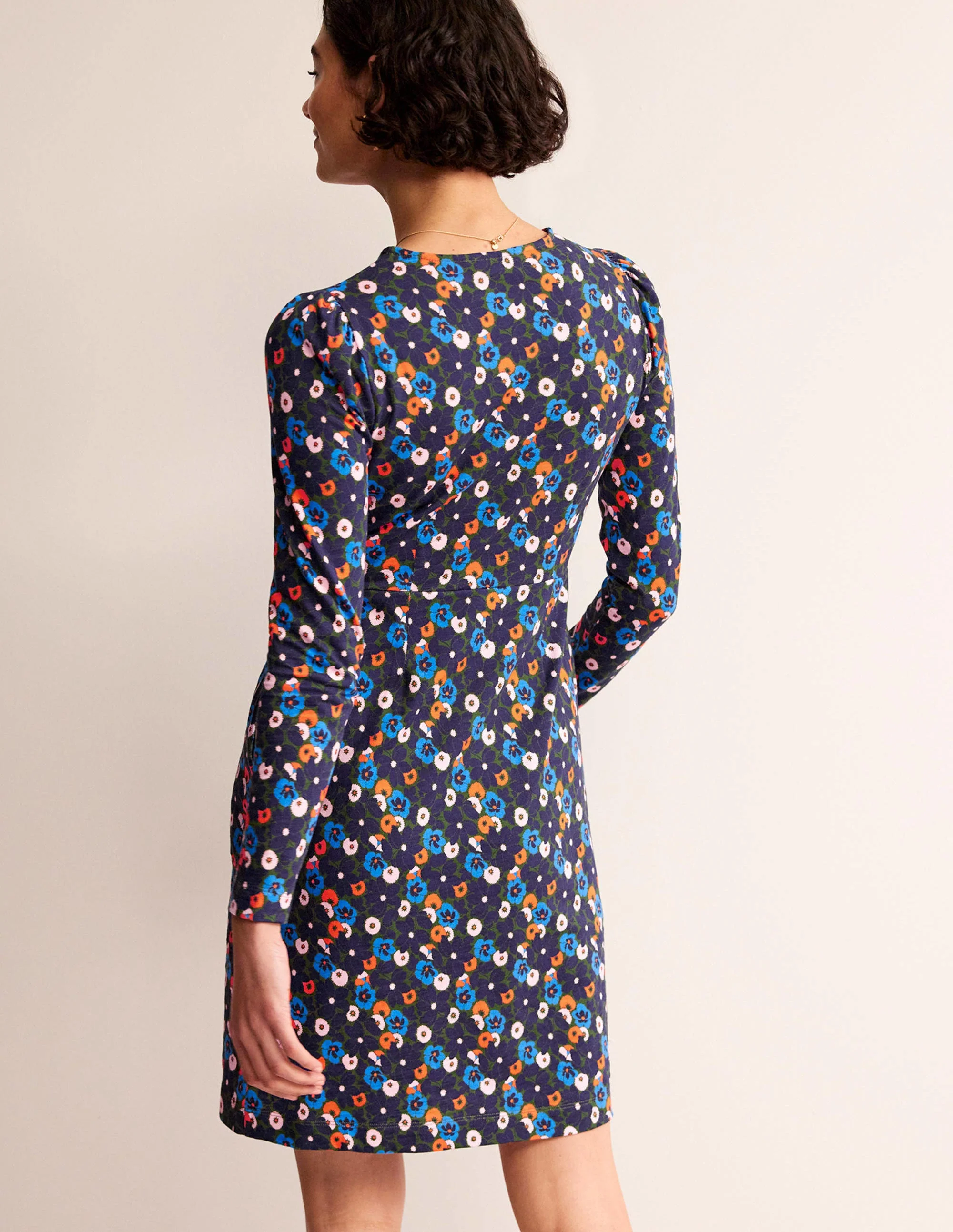 Penelope Jersey Dress-Moss, Bloomsbury Pop - Image 3