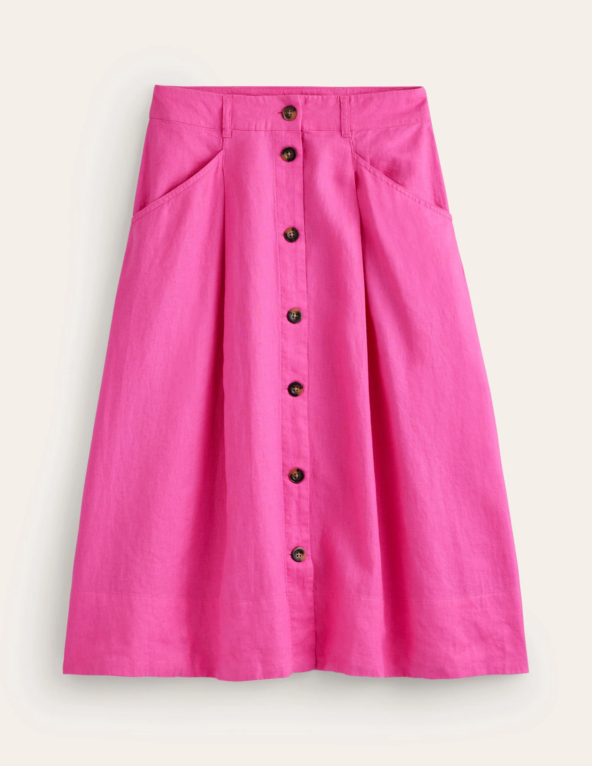 Petra Linen Midi Skirt-Pop Pansy - Image 5