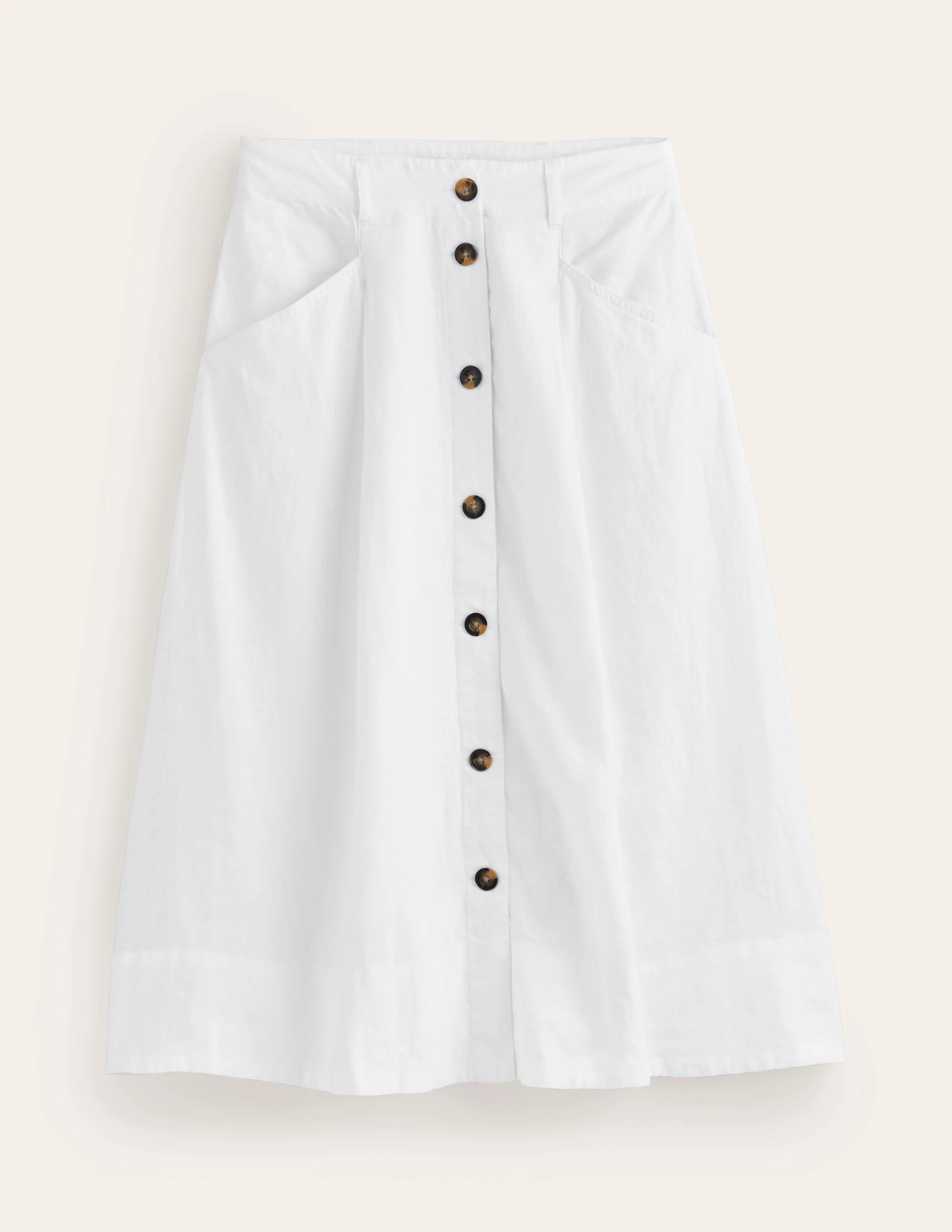Petra Linen Midi Skirt-White - Image 5