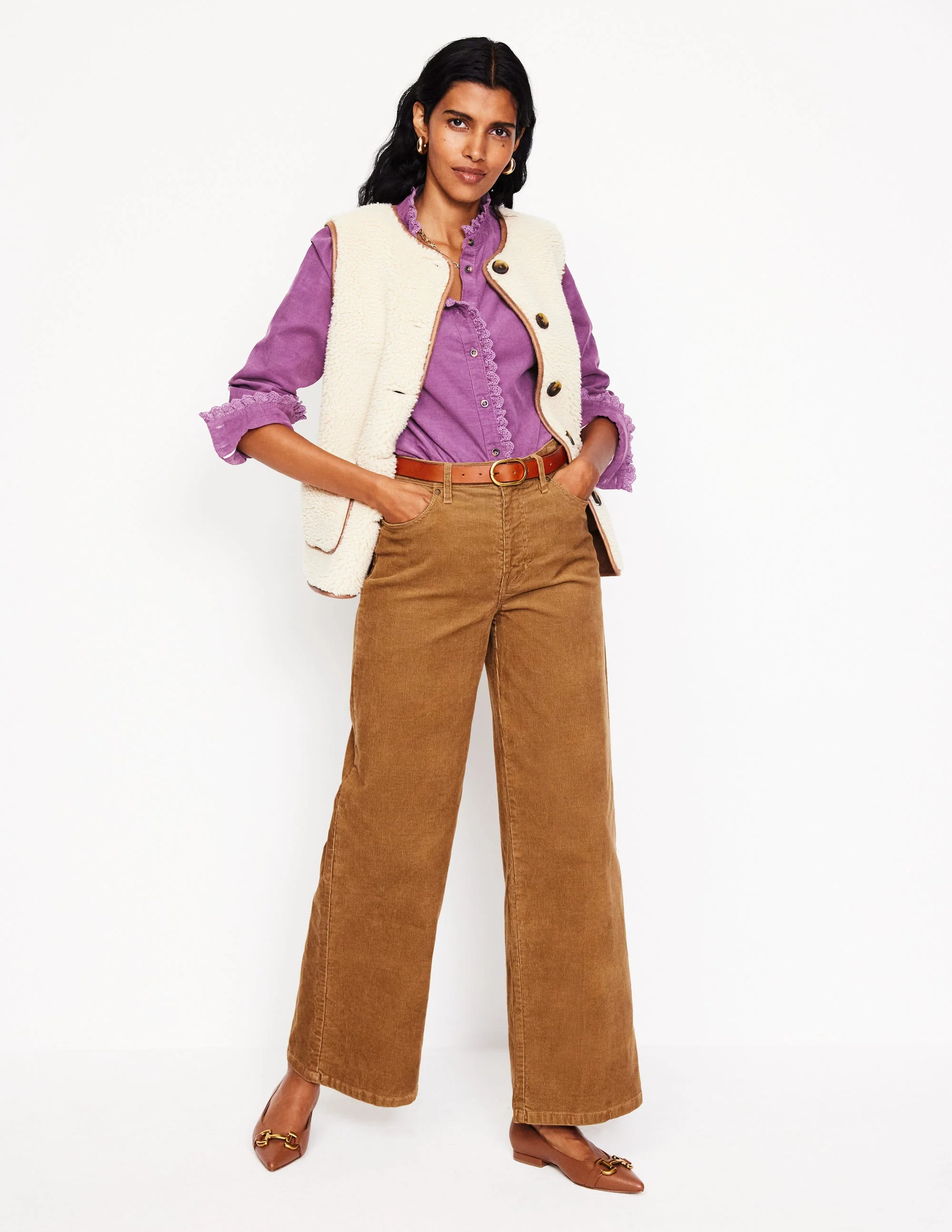 Phoebe Cord Shirt-Bramble Purple - Image 4