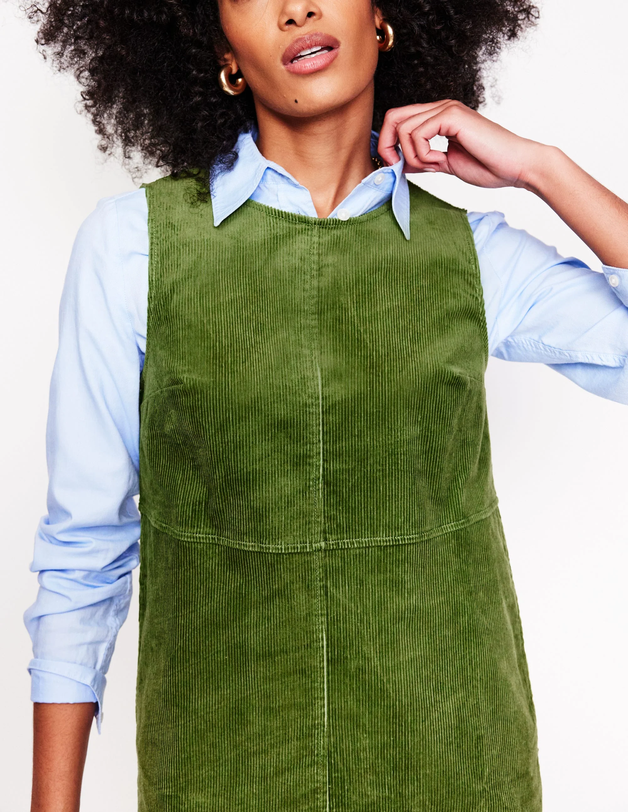 Pia Cord Shift Dress-Fir Tree - Image 2