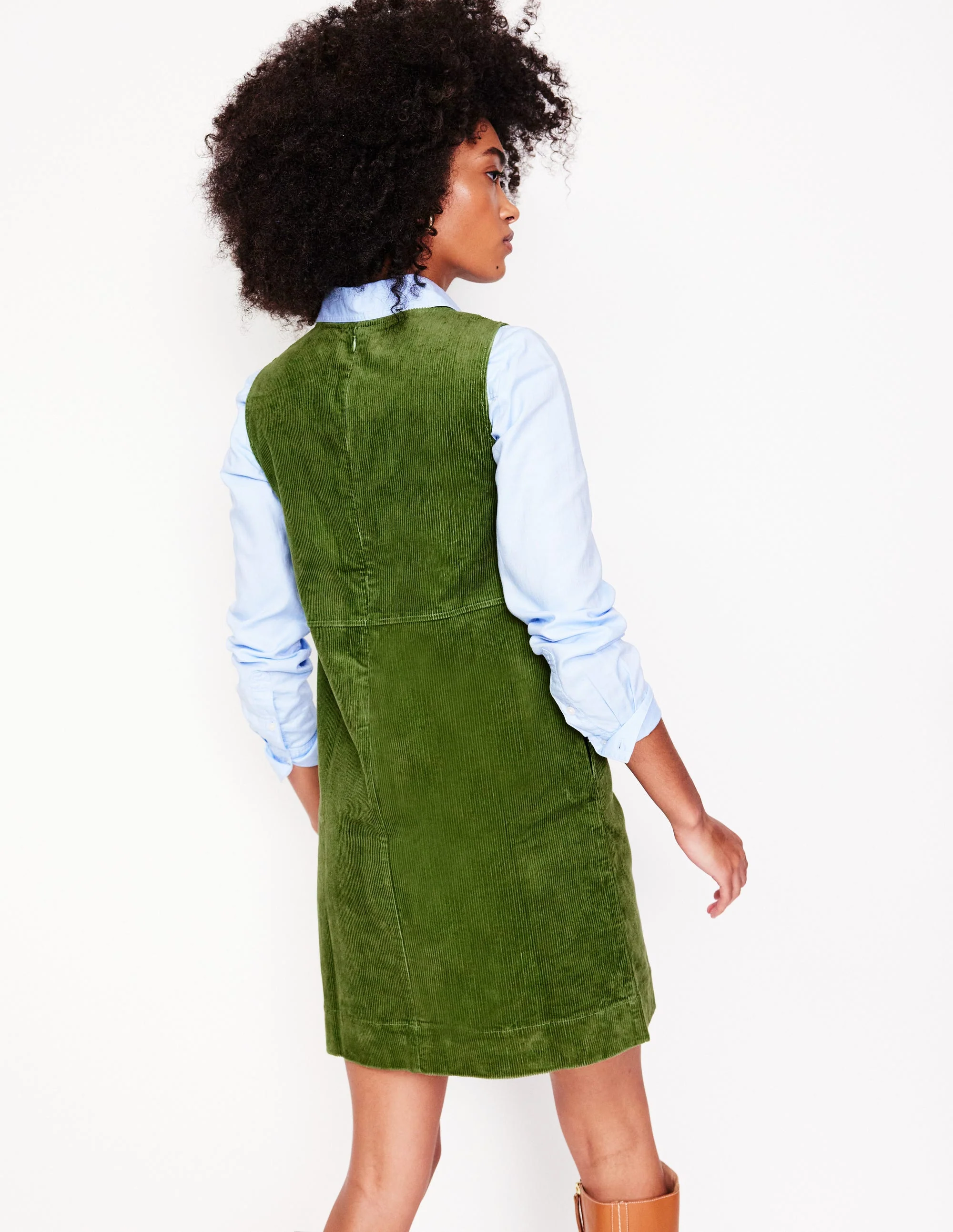 Pia Cord Shift Dress-Fir Tree - Image 3
