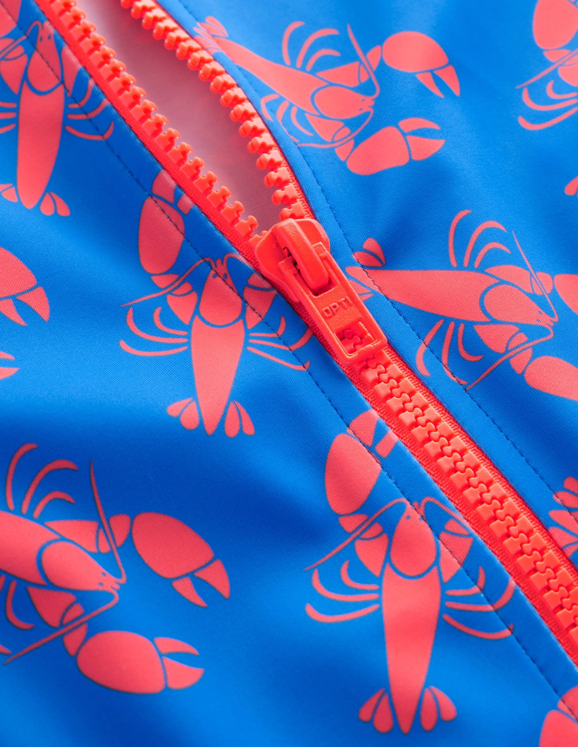 Piped Raglan Rash Guard-Indigo Bunting, Lobster - Image 6