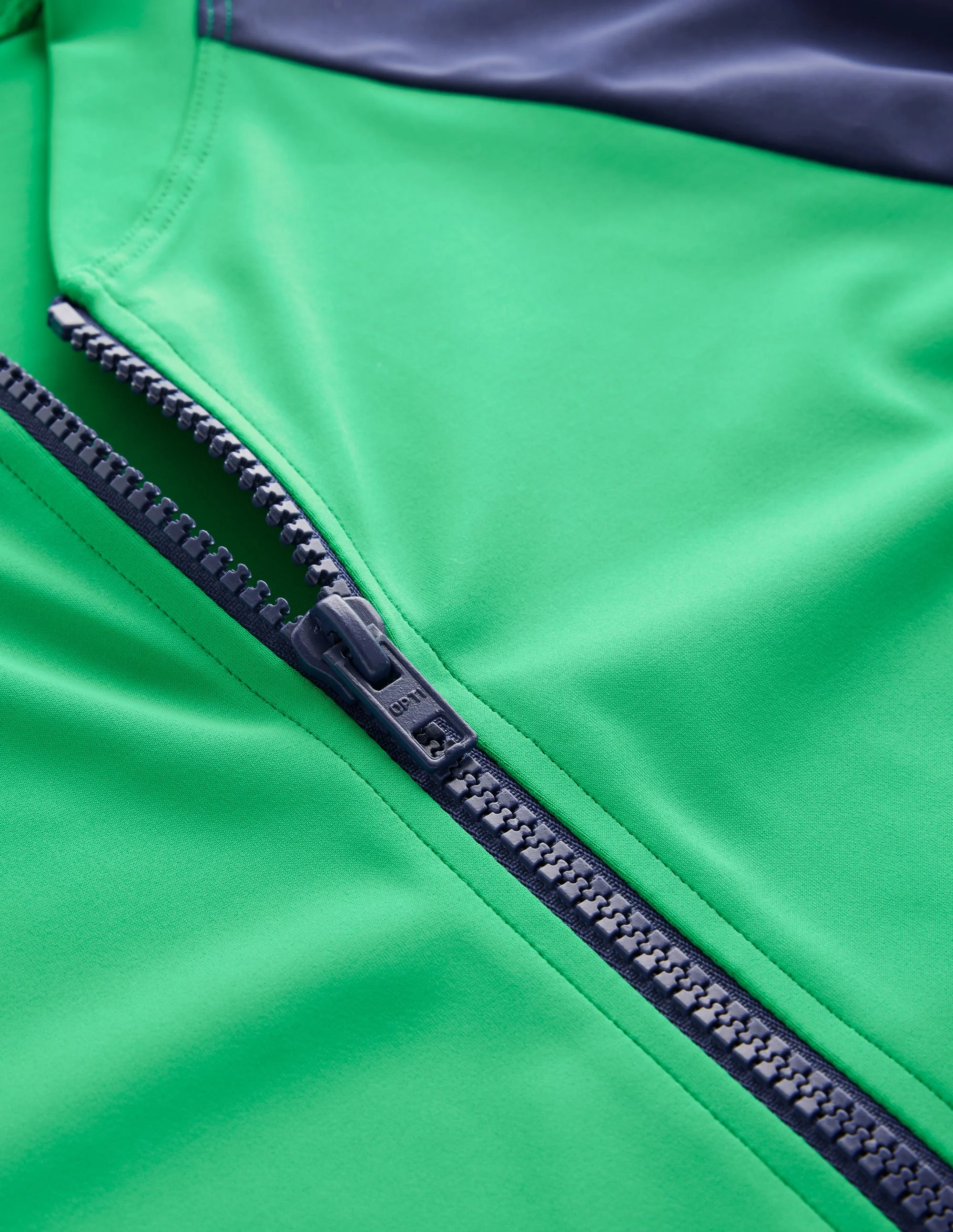 Piped Raglan Sleeve Swimsuit-Navy/ Green Colourblock - Image 6