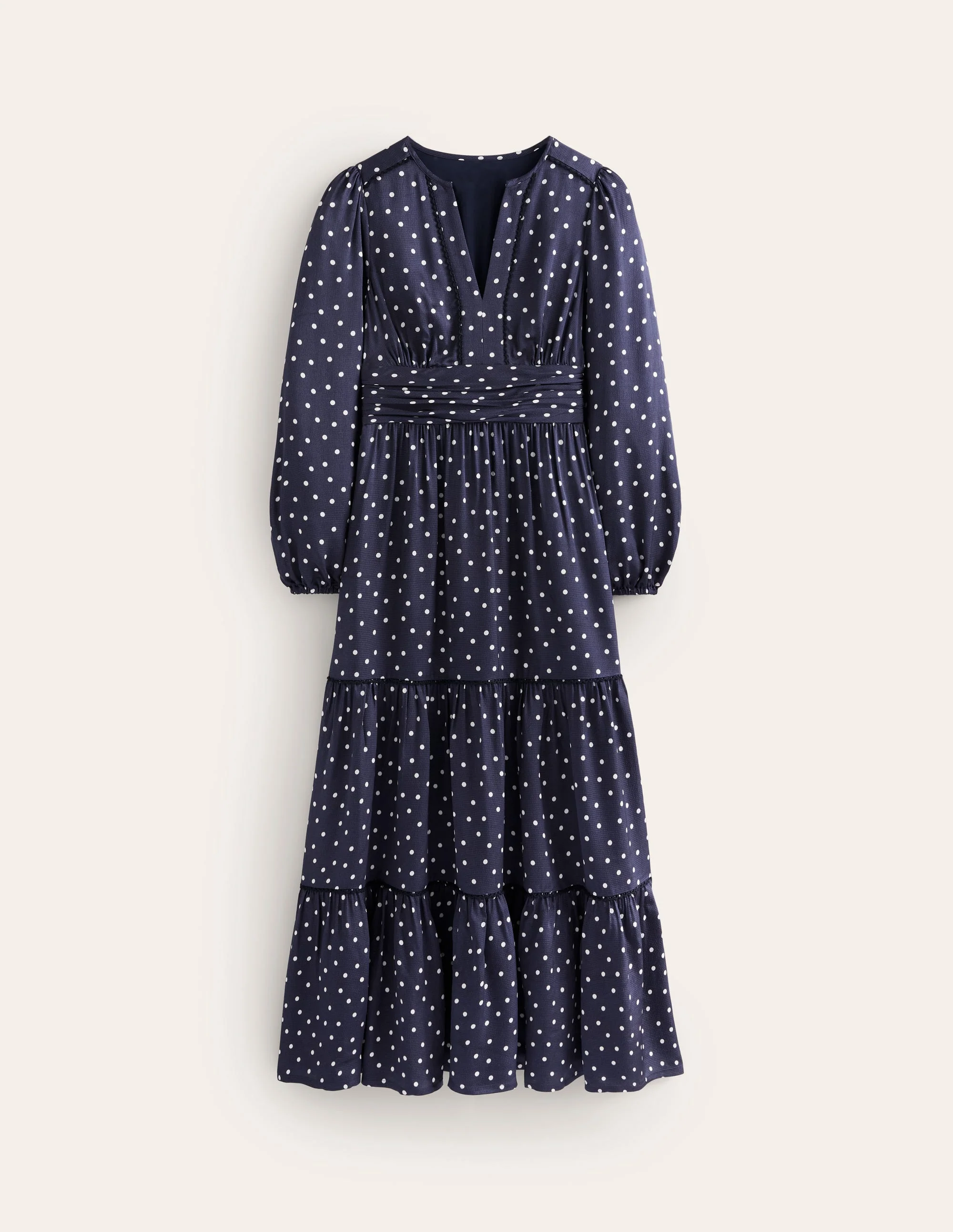 Pippa Satin Maxi Dress-Navy, Sparse Spot - Image 5