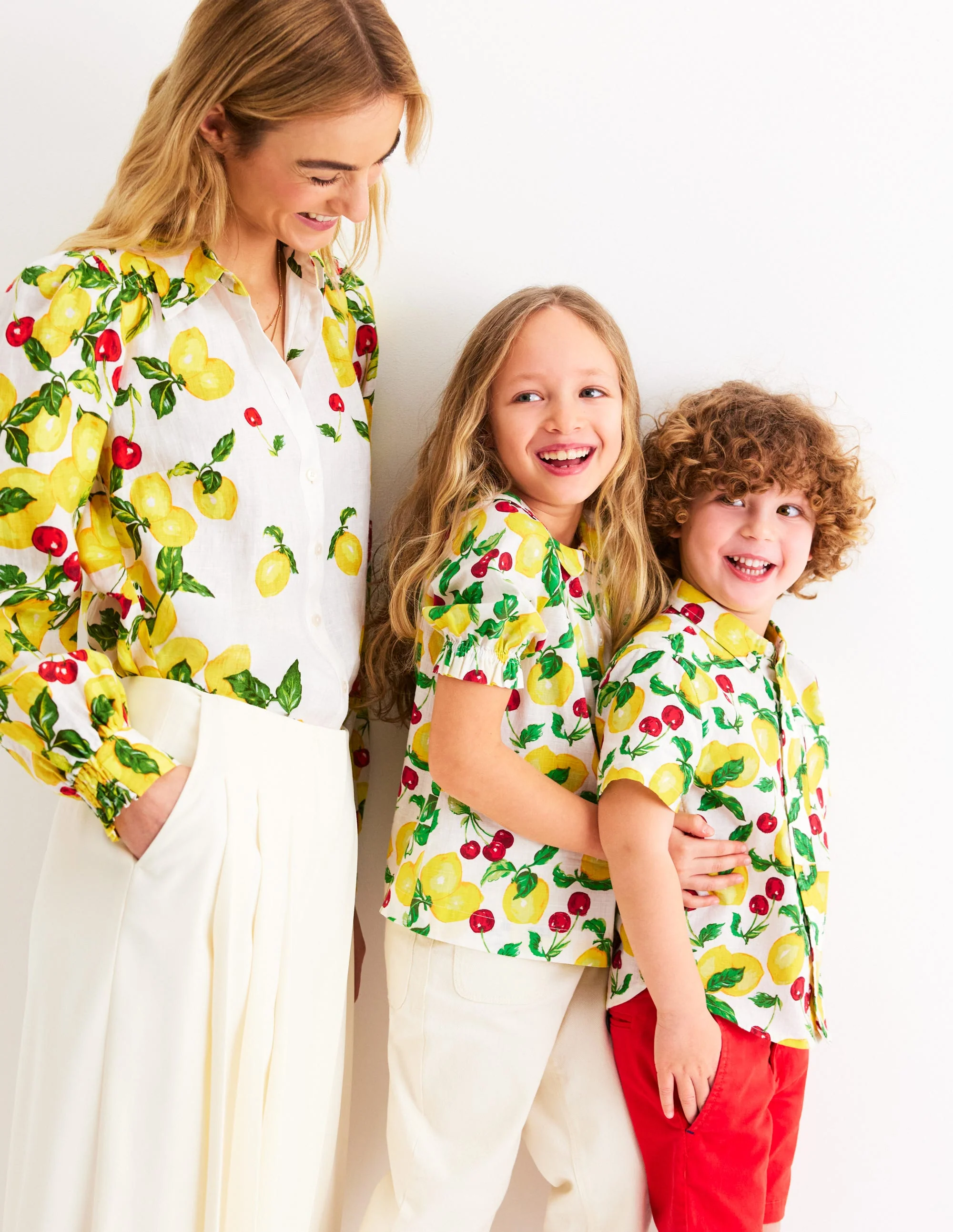 Placement Print Linen Shirt-Ivory, Cherries and Lemons - Image 6